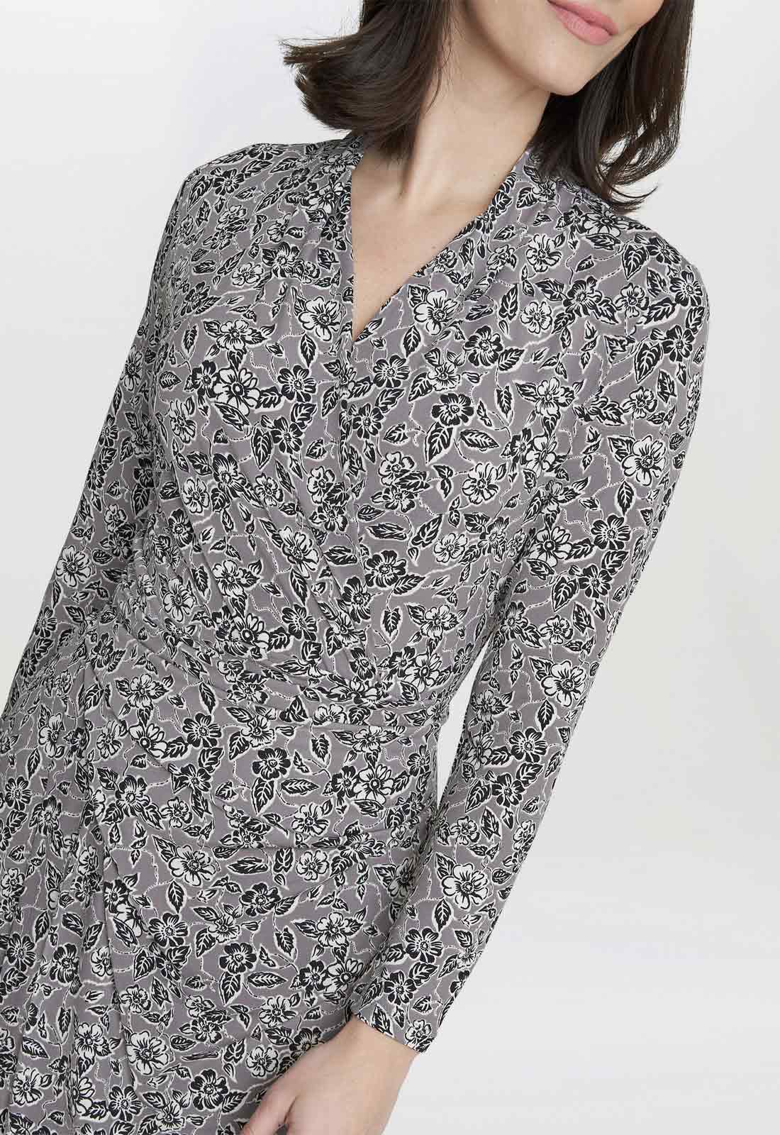 Gina Bacconi Silver Janet Jersey Wrap Dress