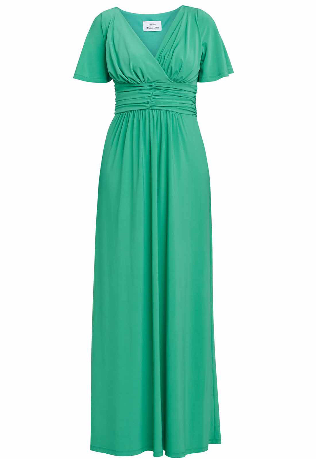 Gina Bacconi Green Elena Jersey Maxi Dress