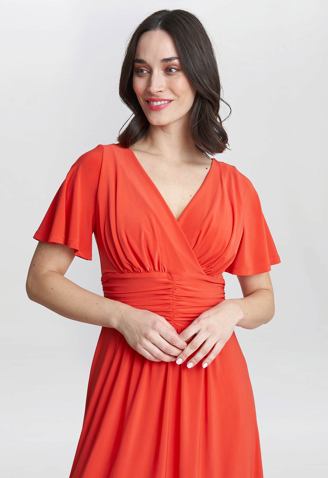 Gina Bacconi Orange Frieda Jersey Print Dress