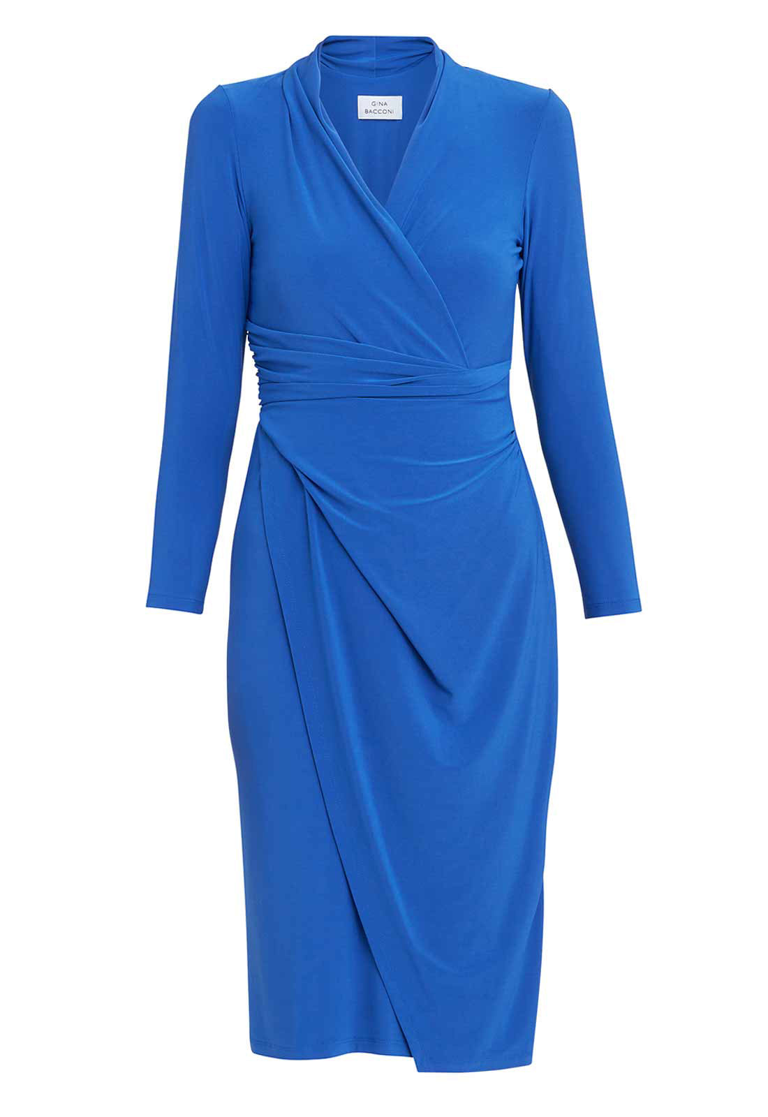 Gina Bacconi Blue Gloria Jersey Wrap Dress