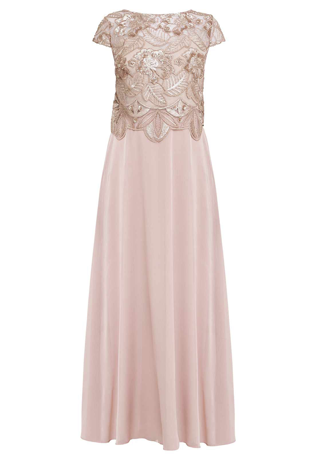 Gina Bacconi Rose Pink Shirley Maxi Dress