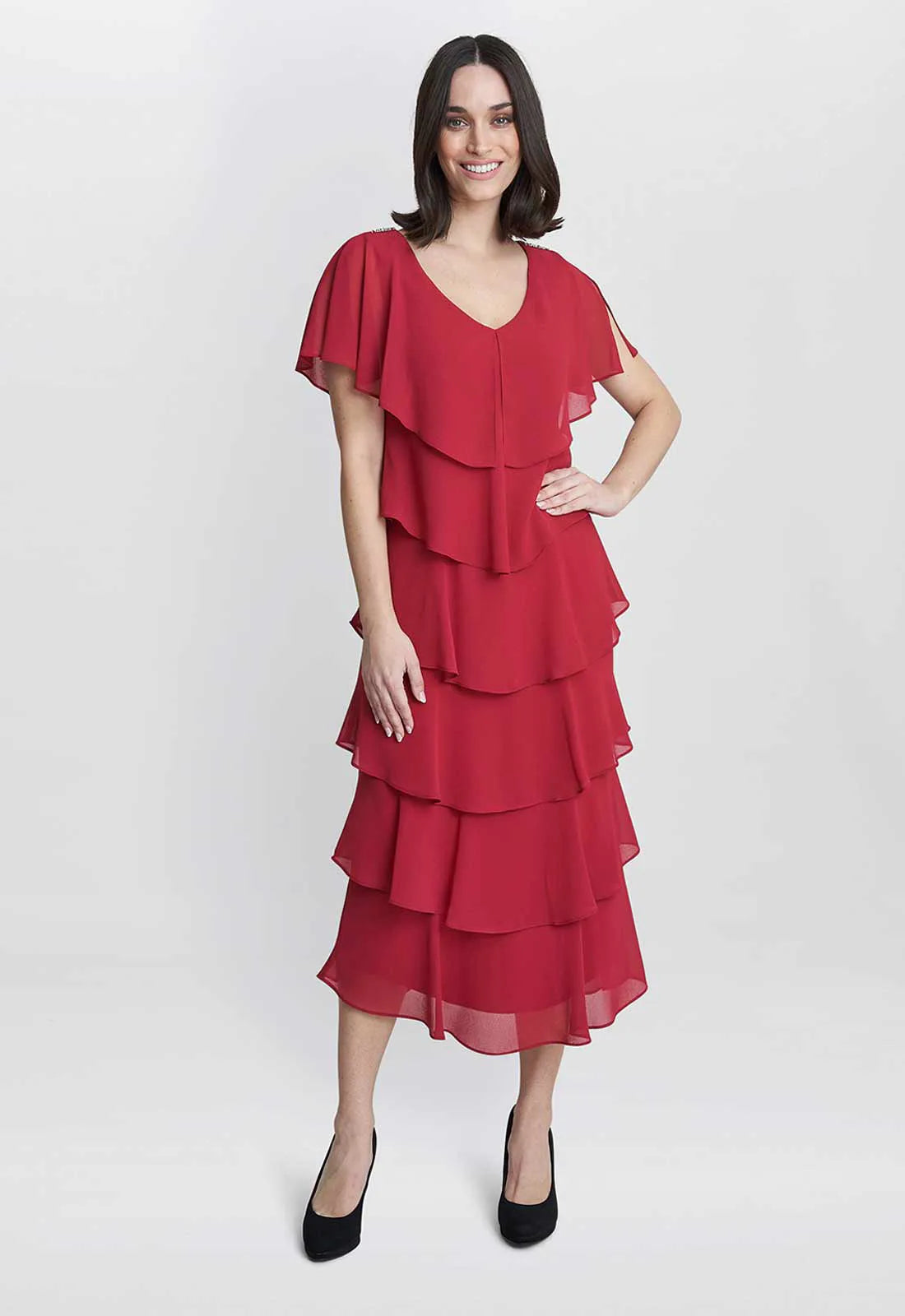 Gina Bacconi Red Rebecca Cocktail Dress