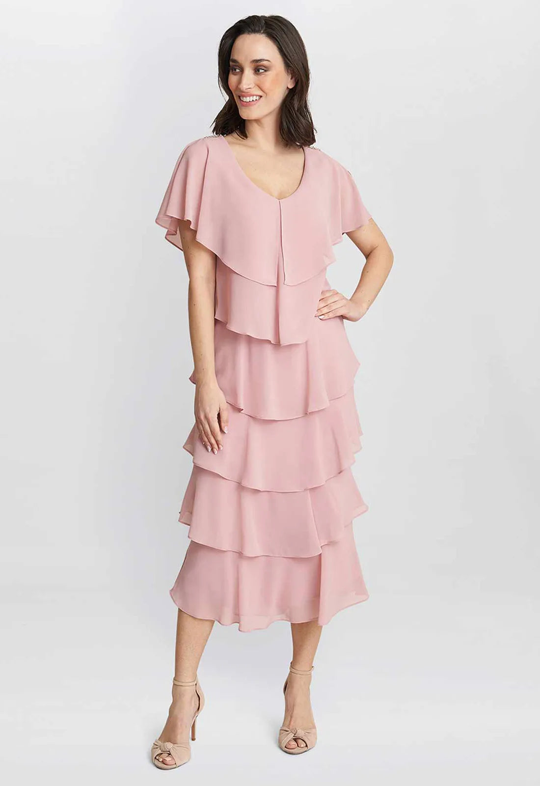 Gina Bacconi Rose Pink Rebecca Cocktail Dress