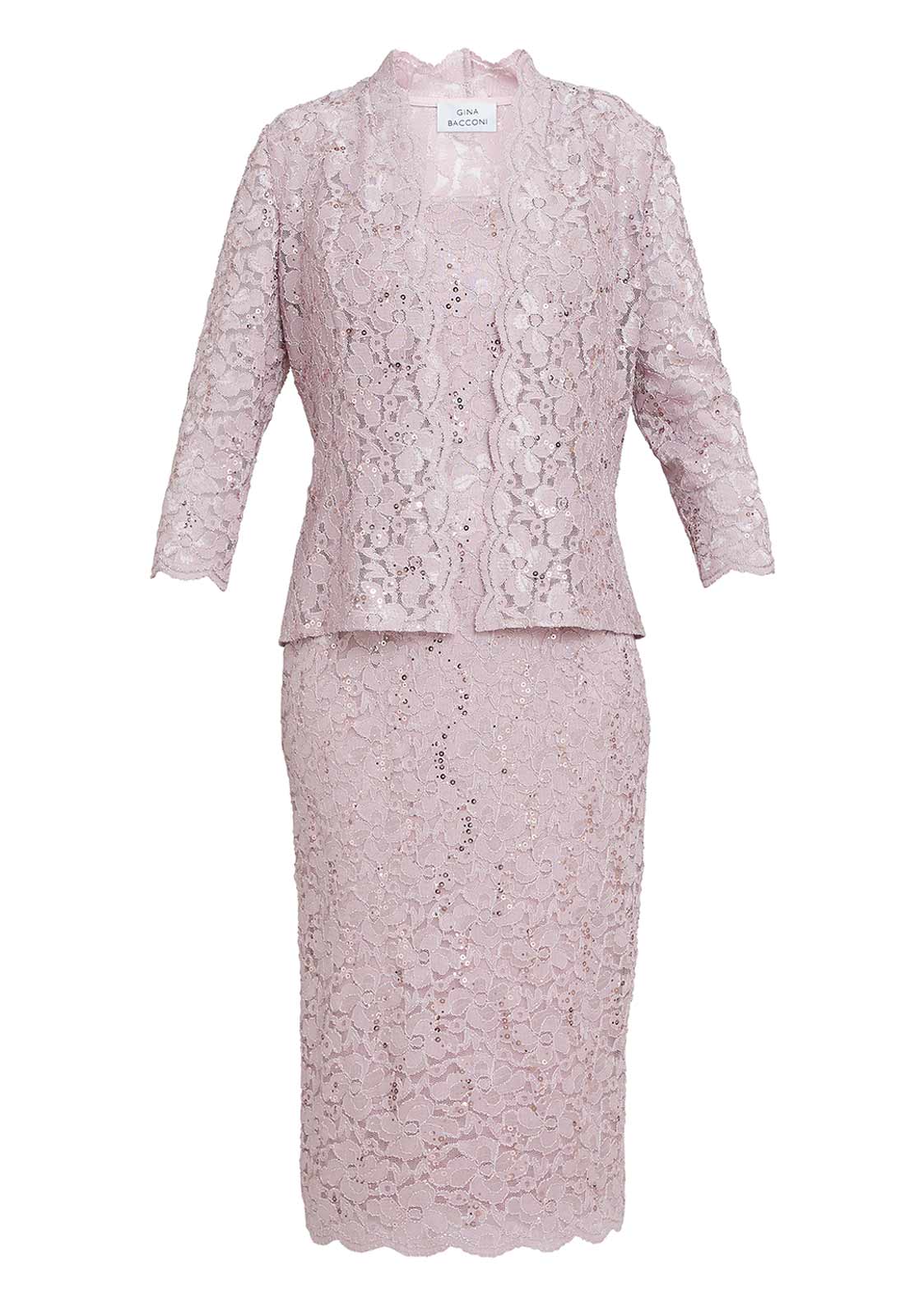 Gina Bacconi Blush Kayla Lace Jacket And Dress