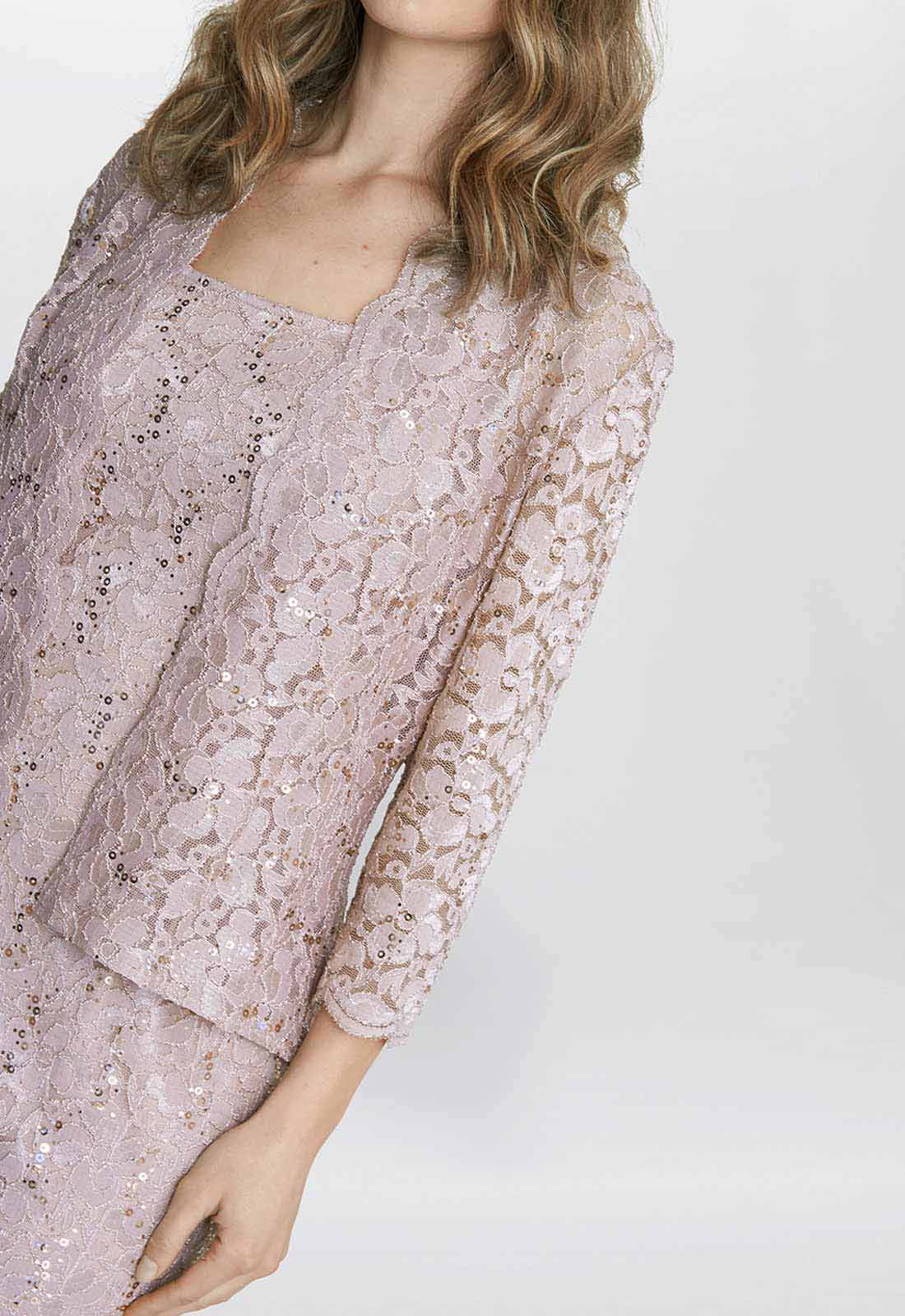 Gina Bacconi Blush Kayla Lace Jacket And Dress