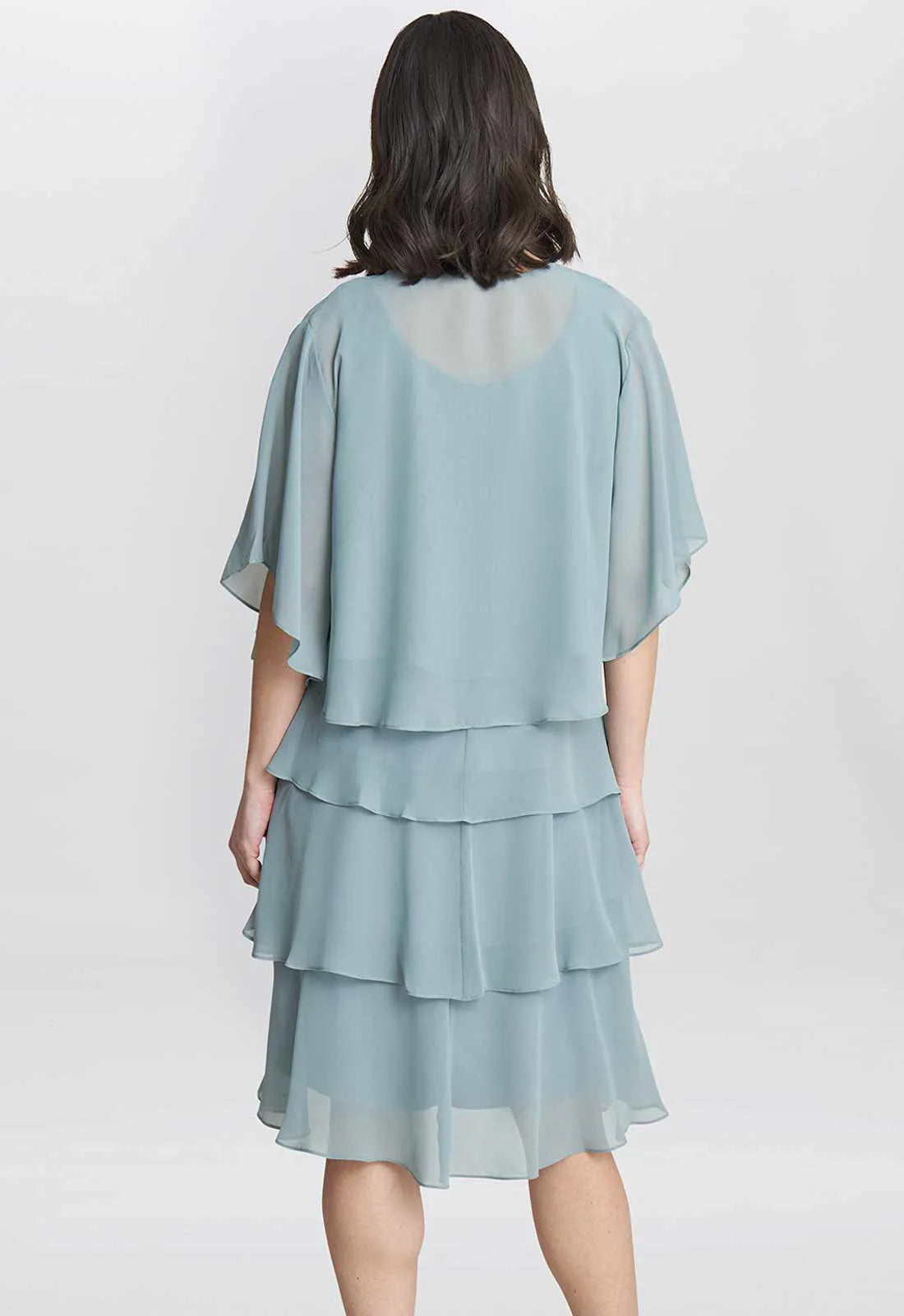 Gina Bacconi Blue Toni Layered Dress with Jacket