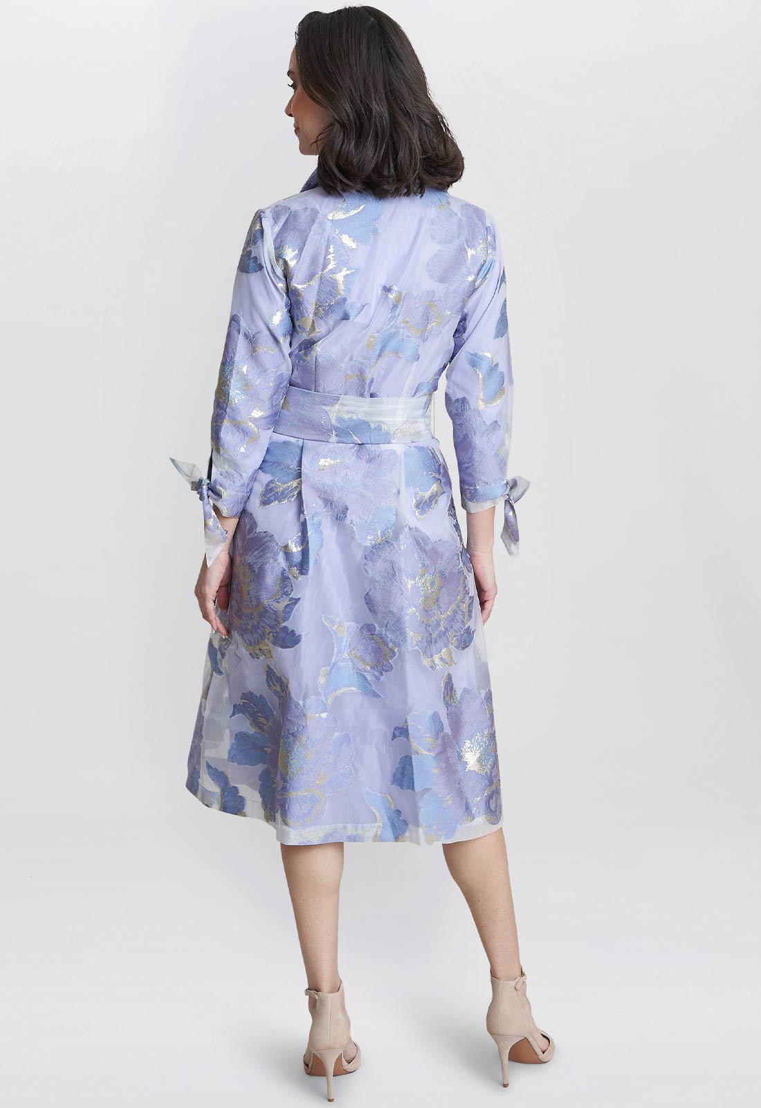 Gina Bacconi Blue Lauren Jacquard Shirt Dress