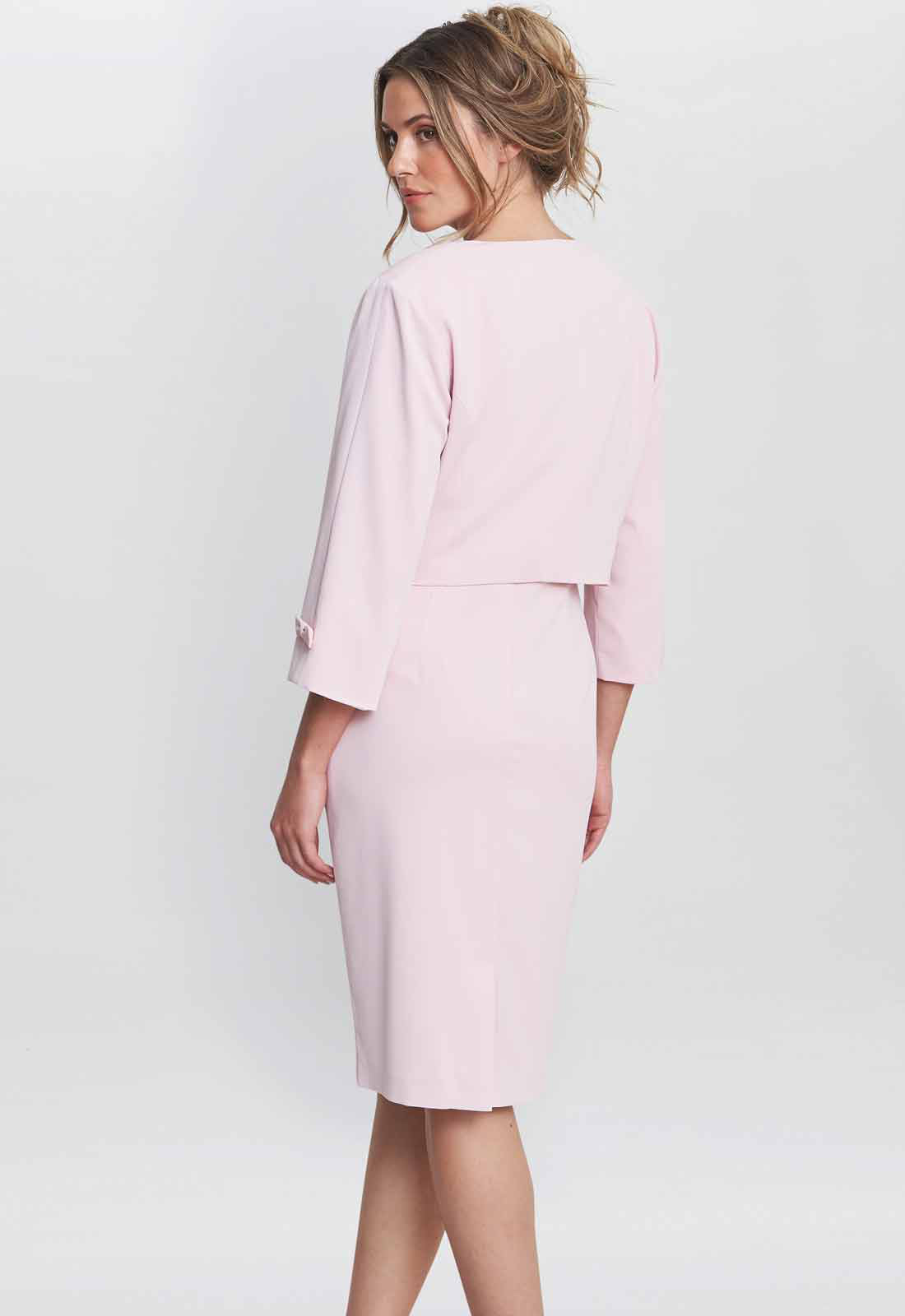 Gina Bacconi Pink Corinne Crepe Dress And Jacket