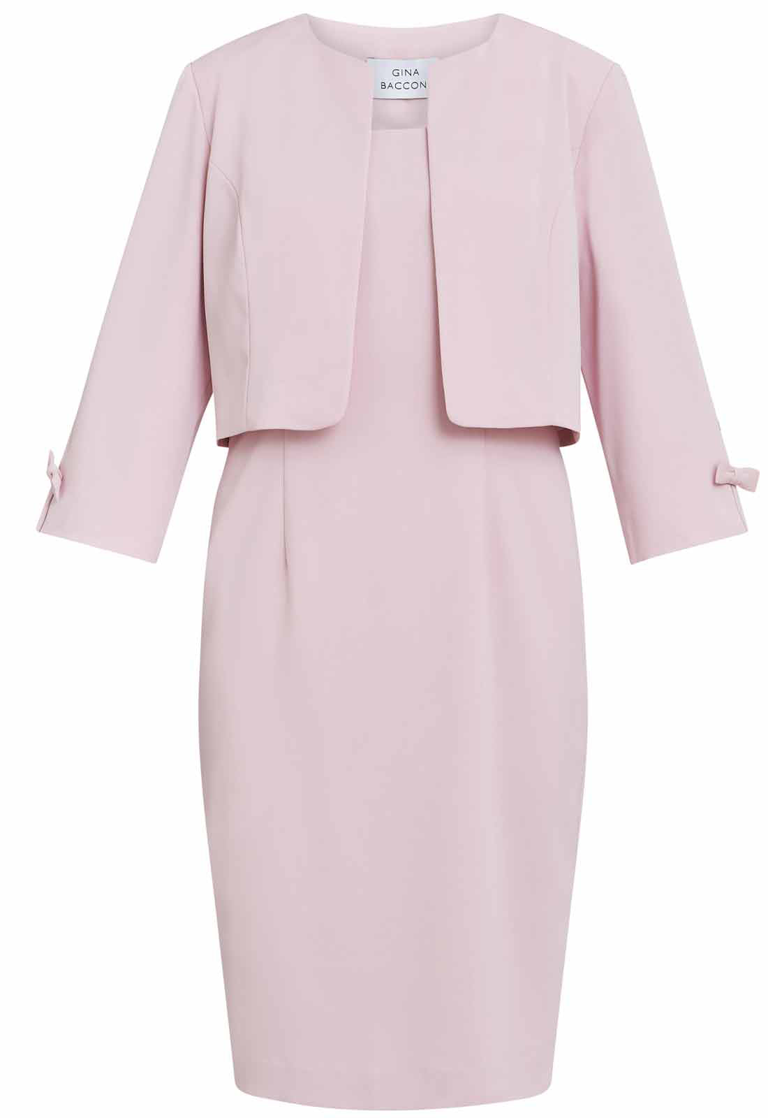 Gina Bacconi Pink Corinne Crepe Dress And Jacket