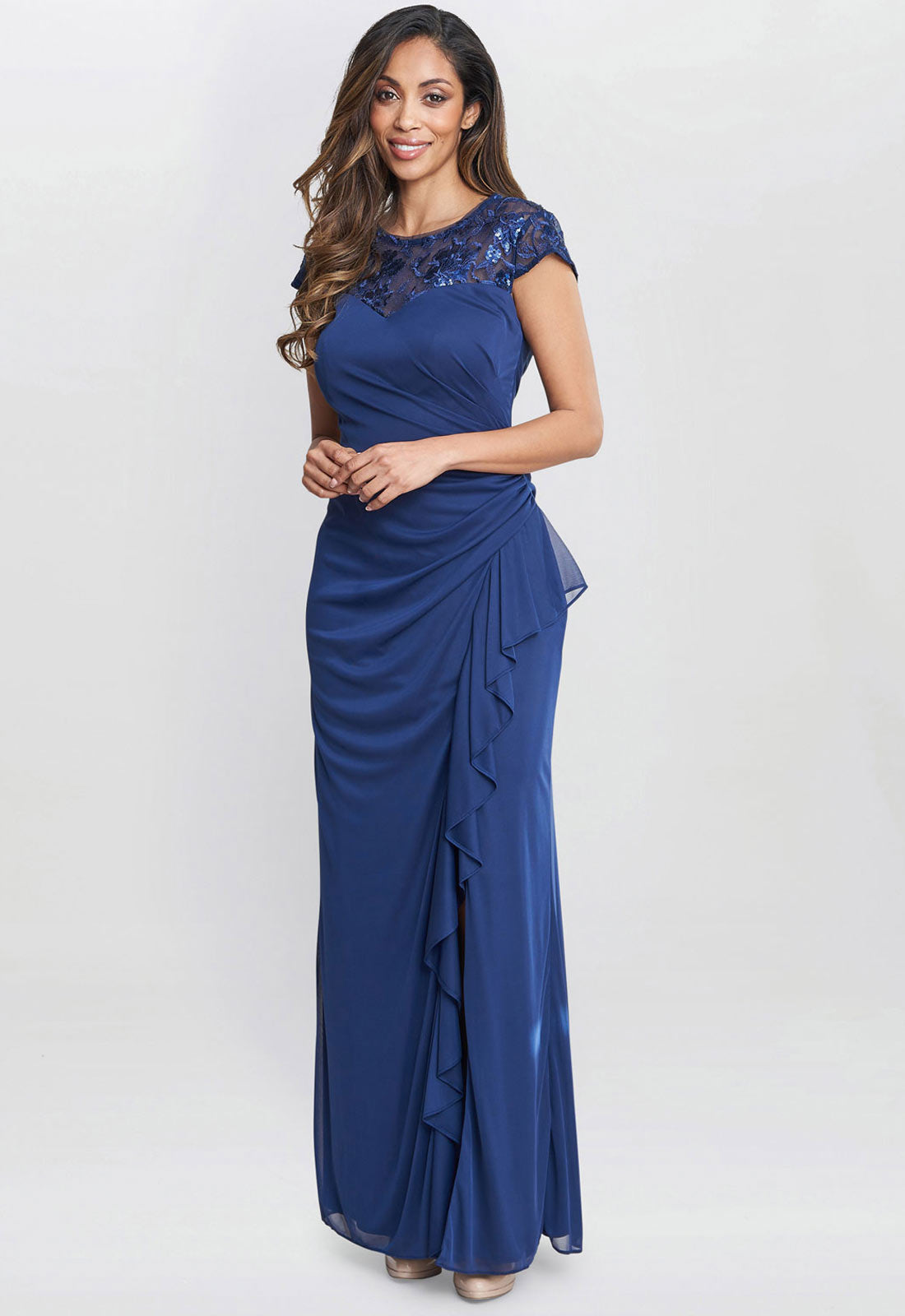 Gina Bacconi Blue Cecilia Maxi Dress