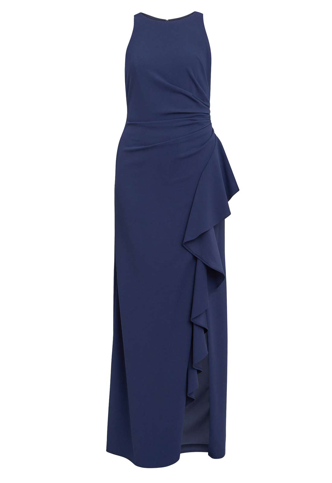 Gina Bacconi Navy Chelsea Maxi Ruffle Dress