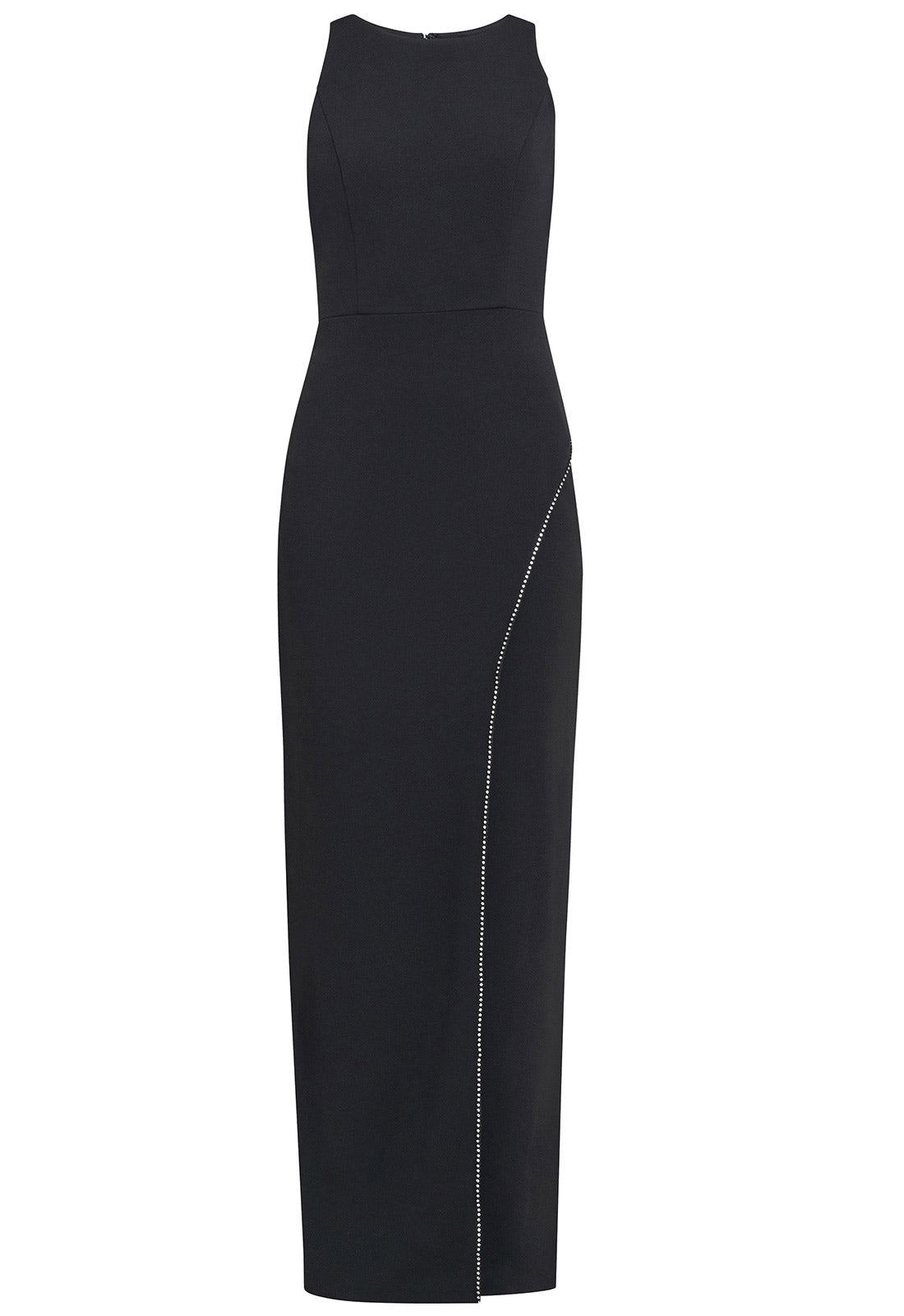 Gina Bacconi Black Esmeralda Sleeveless Column Maxi Dress