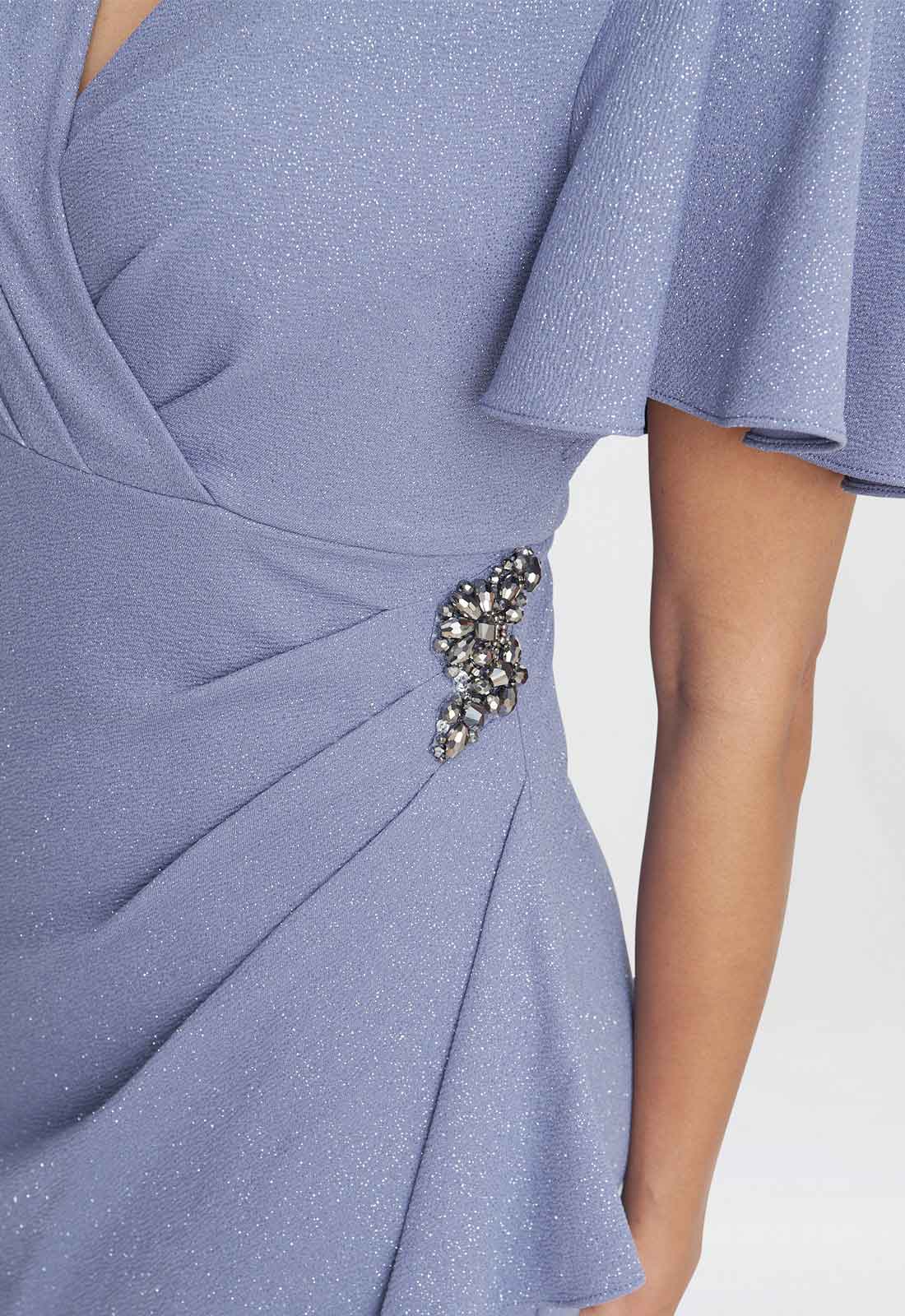 Gina Bacconi Perri Alissa Maxi Dress With Hip Embellishment