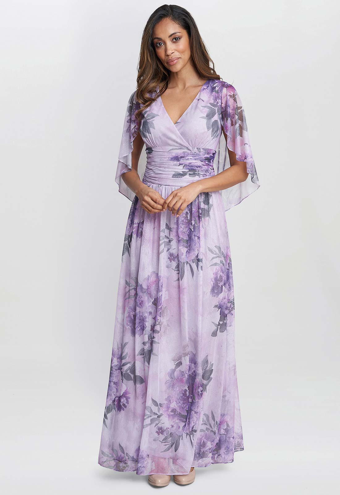 Gina Bacconi Pink Caroline Print Maxi Dress