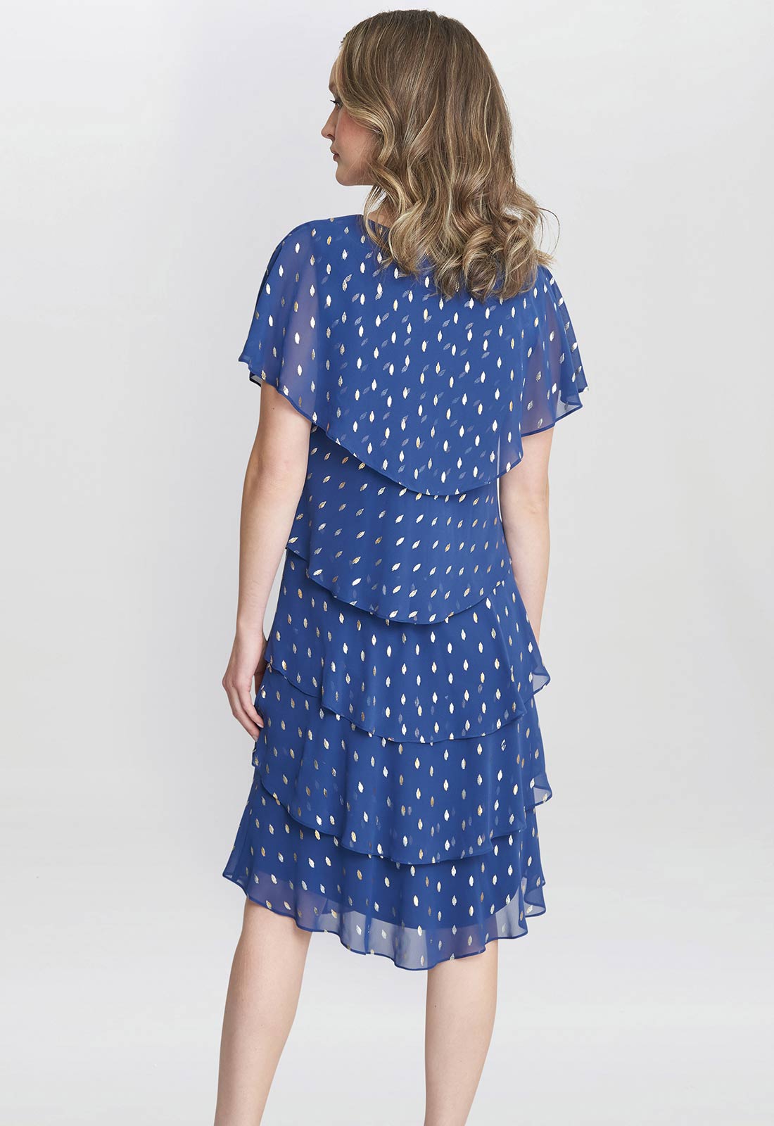 Gina Bacconi Navy Polka Dot Juliette Cocktail Dress