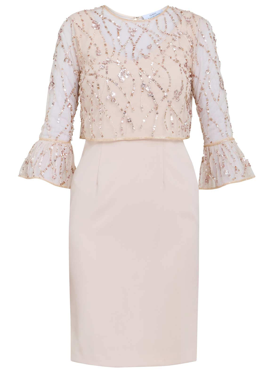 Gina Bacconi Antique Rose Pippa Beaded Jacket Dress