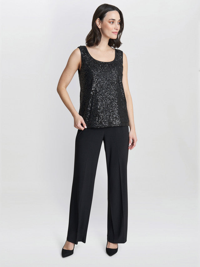 Gina Bacconi Black Jessica Three Piece Sequin Jersey Trouser Suit