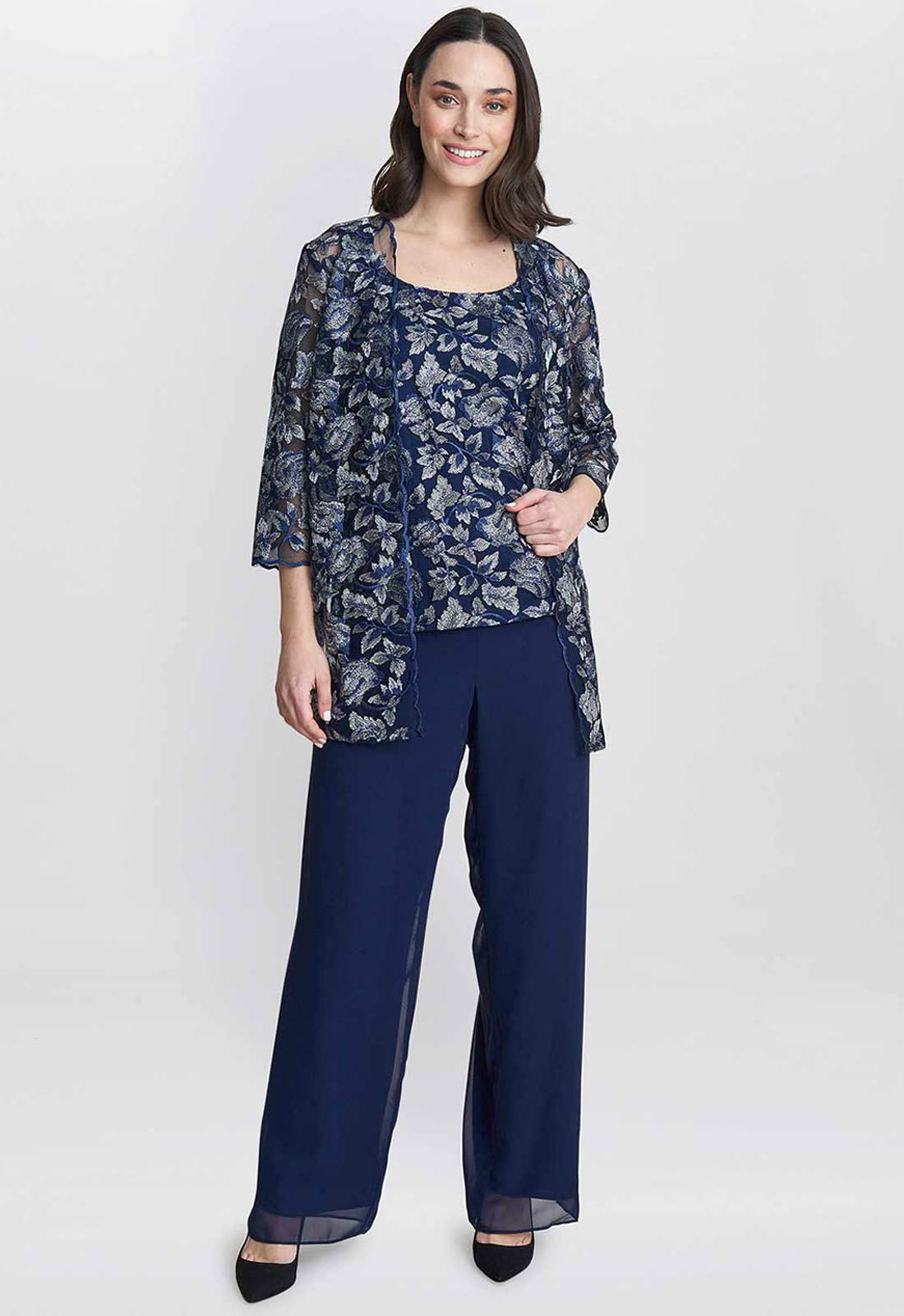 Gina Bacconi Blue Nikki 3 Piece Trouser Suit