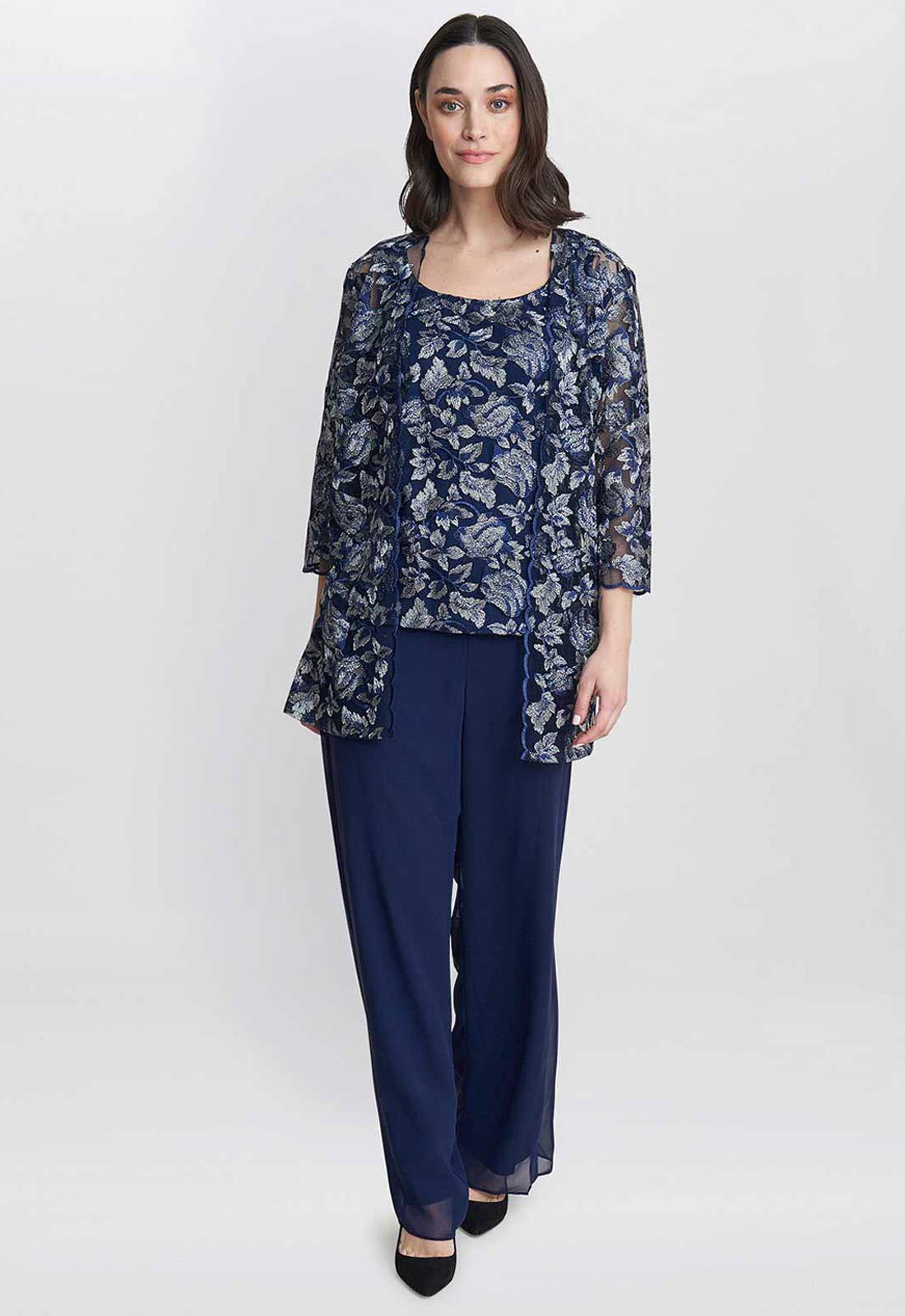 Gina Bacconi Blue Nikki 3 Piece Trouser Suit