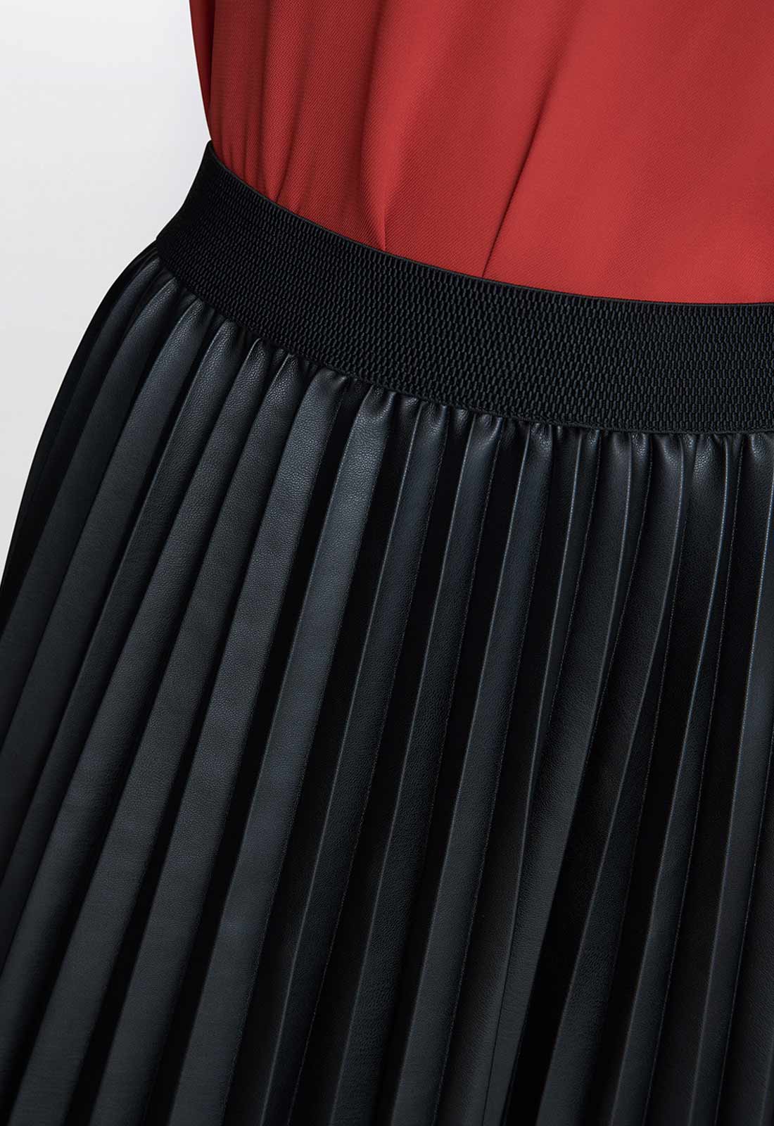 Gina Bacconi Tatiana Pleated Pu Skirt