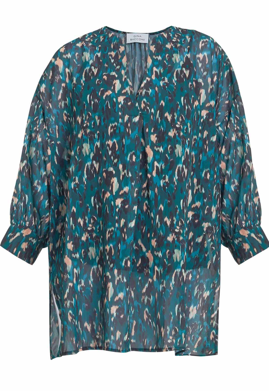 Gina Bacconi Multi Dido Collarless Shirt