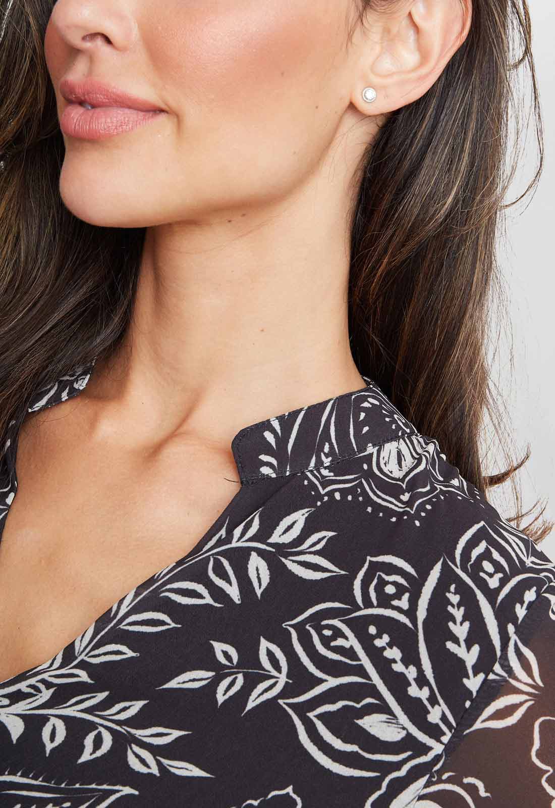 Gina Bacconi Iona Print Stand Collar Dress