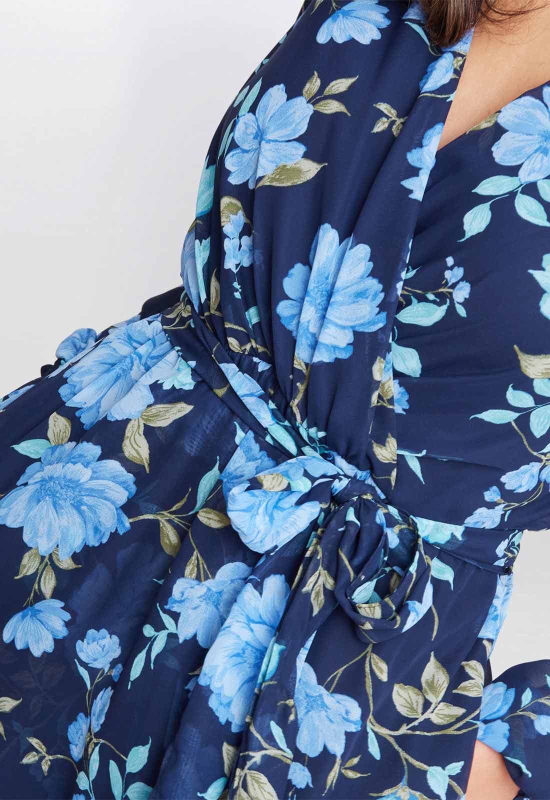 Gina Bacconi Navy Norma Printed Maxi