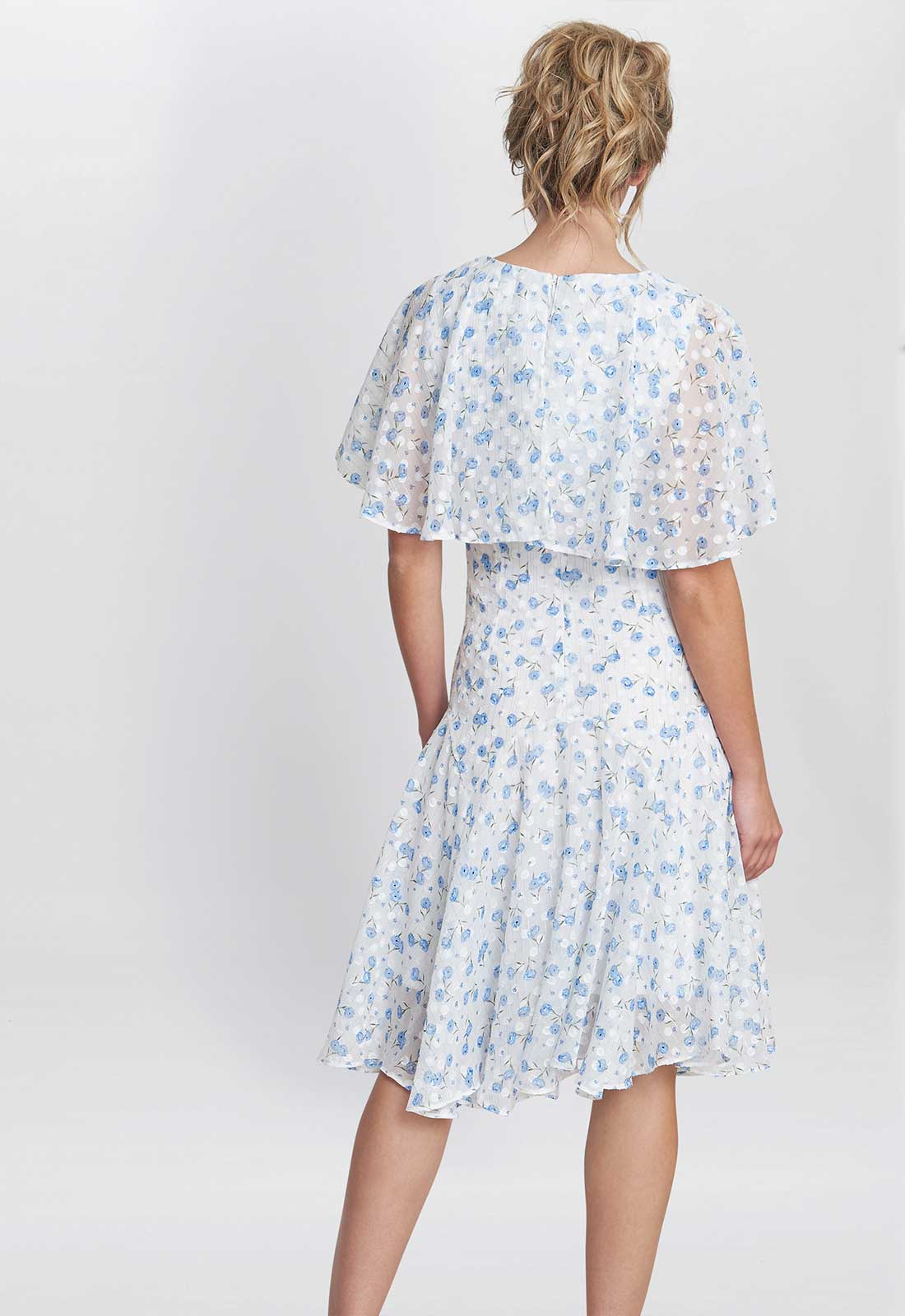 Gina Bacconi Blue Annette Chiffon Dress