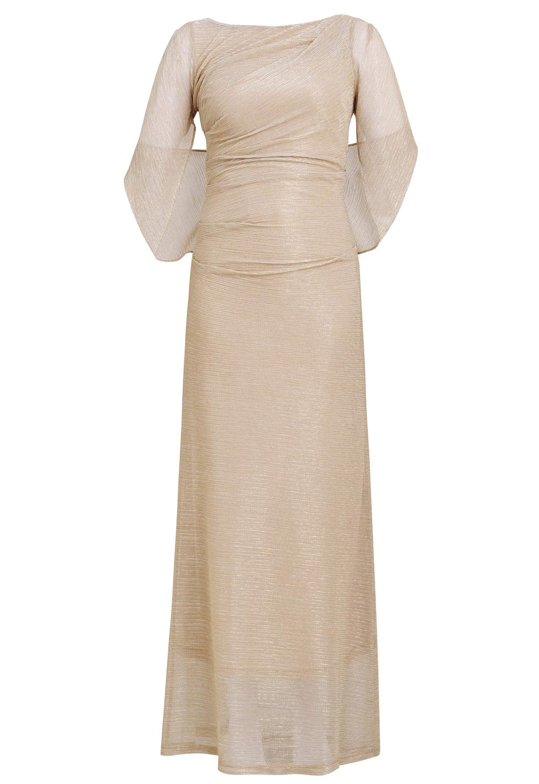 Gina Bacconi Gold Joanna Metallic Knit Maxi Dress