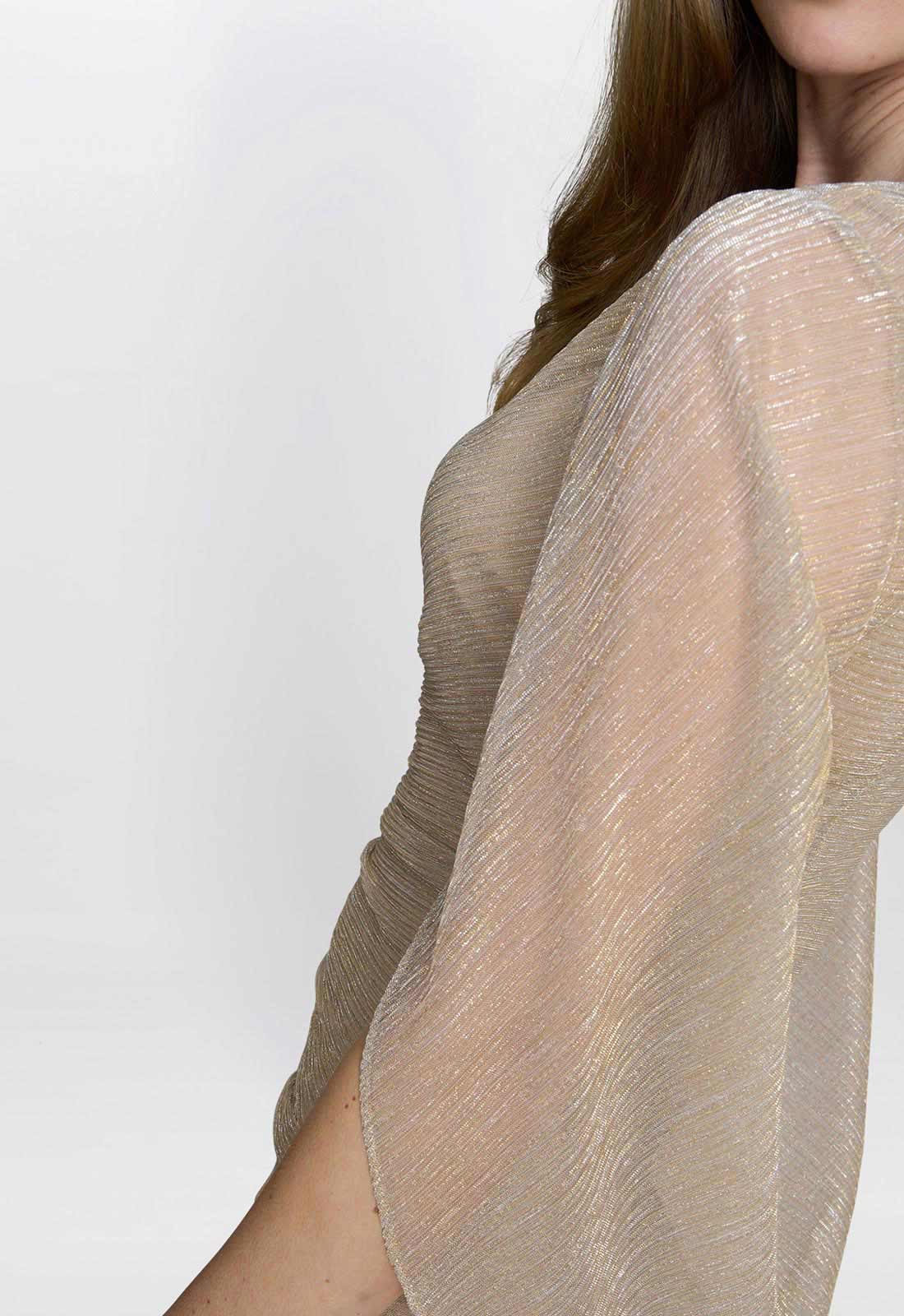 Gina Bacconi Gold Joanna Metallic Knit Maxi Dress