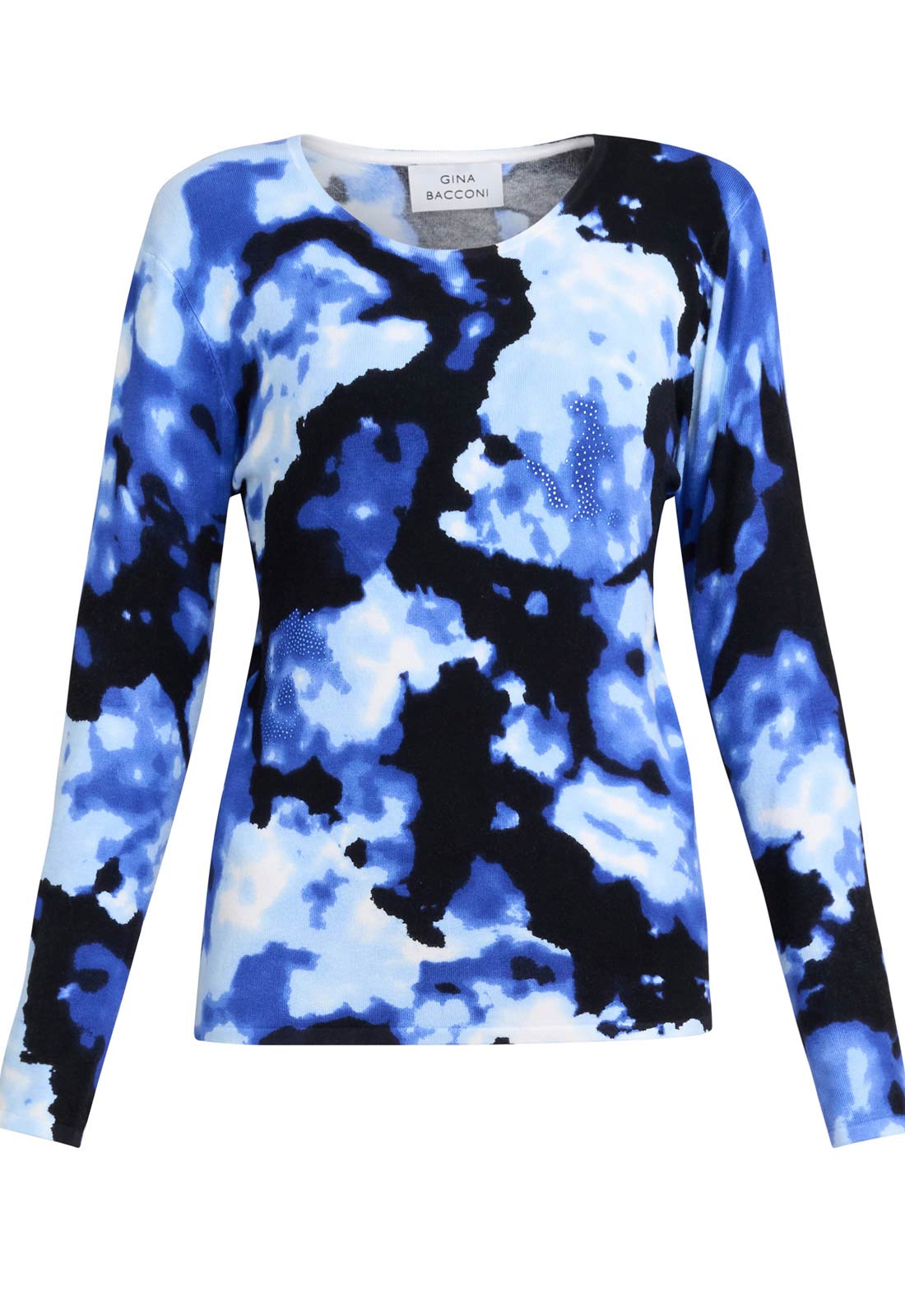 Gina Bacconi Malinda Abstract Blue Tye Dye Print Jumper