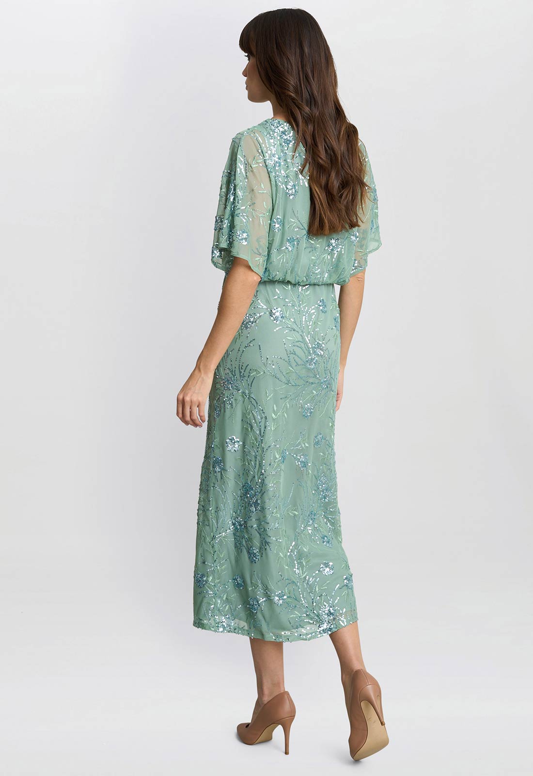 Gina Bacconi Sage Ava Sequin Midi Dress