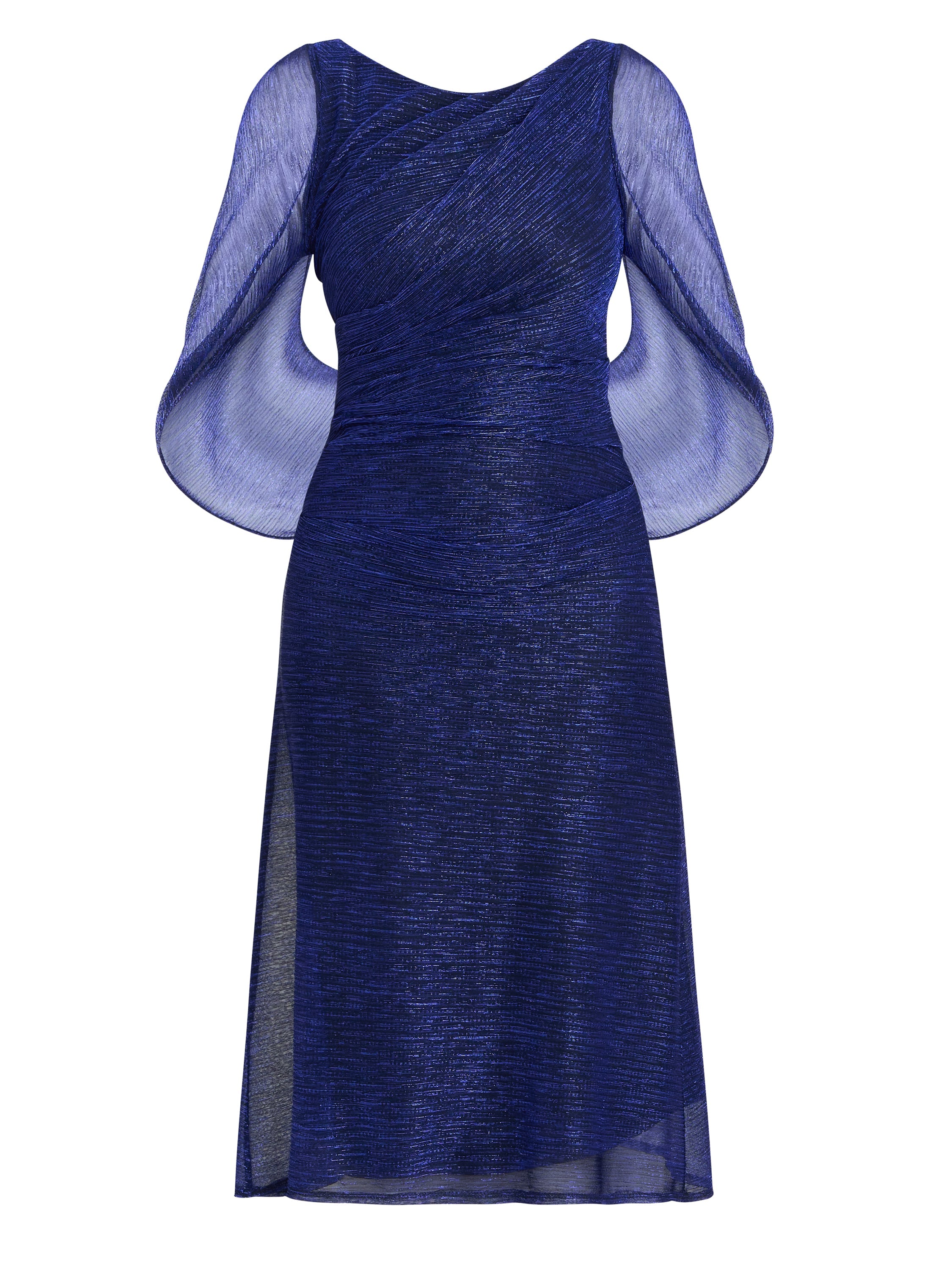 Gina Bacconi Cobalt Ciara Metallic Knit Dress