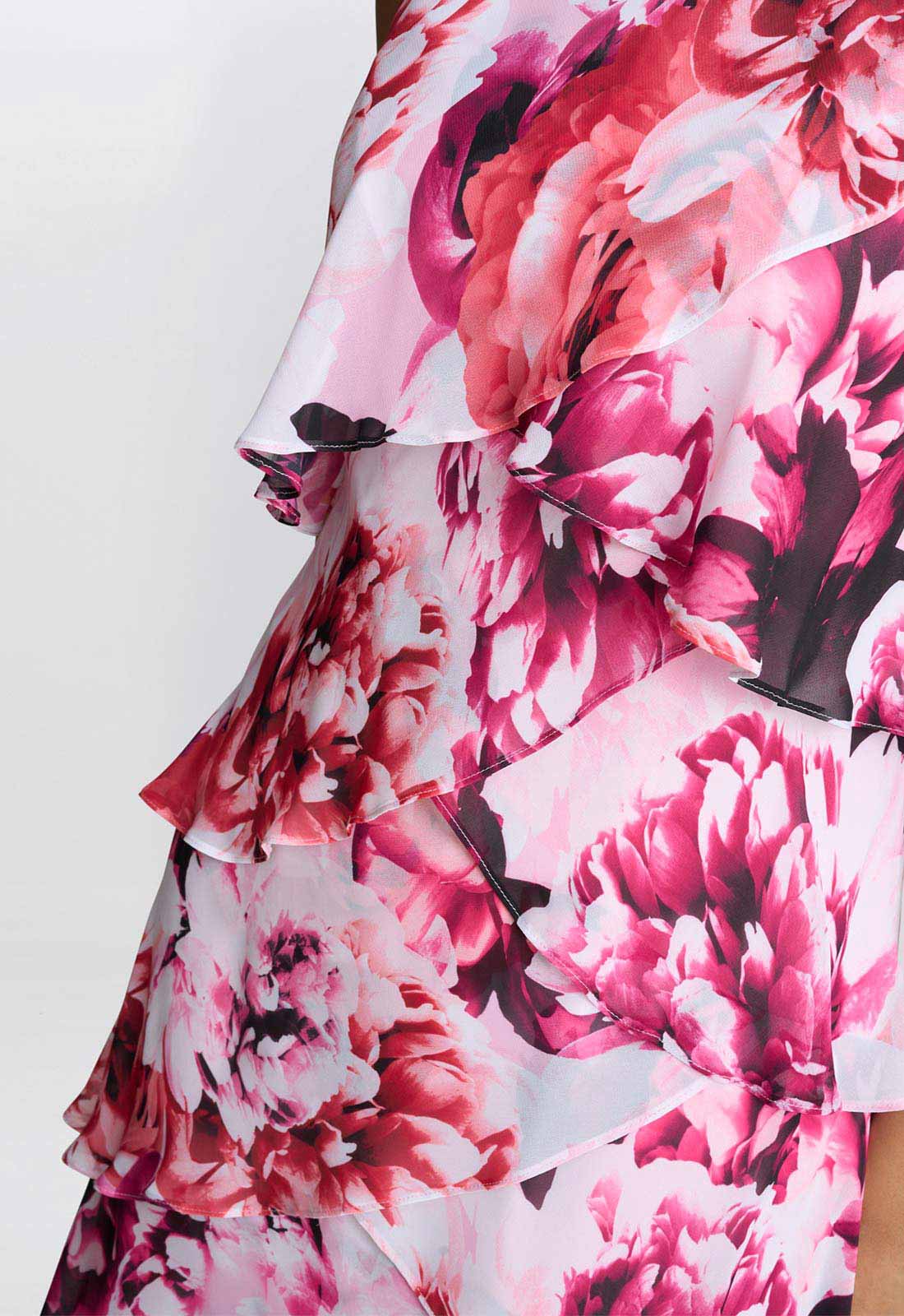 Gina Bacconi Pink Mila Floral Tier Dress