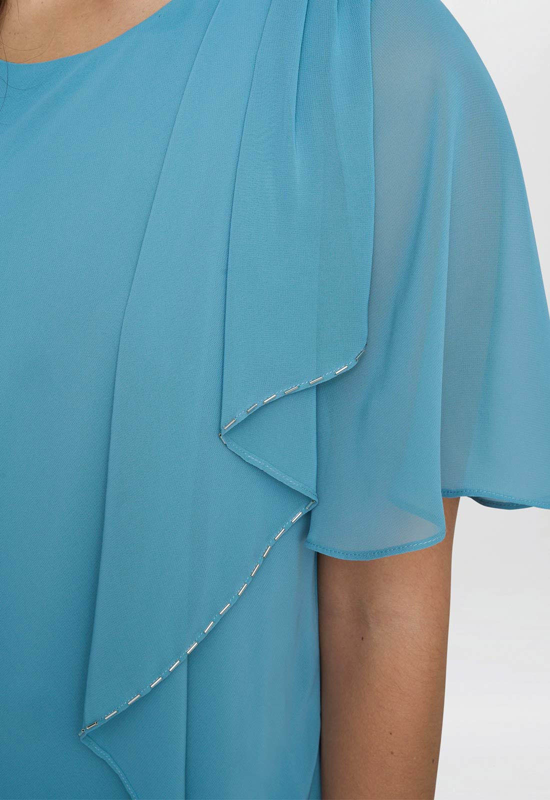 Gina Bacconi Sea Mist Floral Hallie Tier Dress