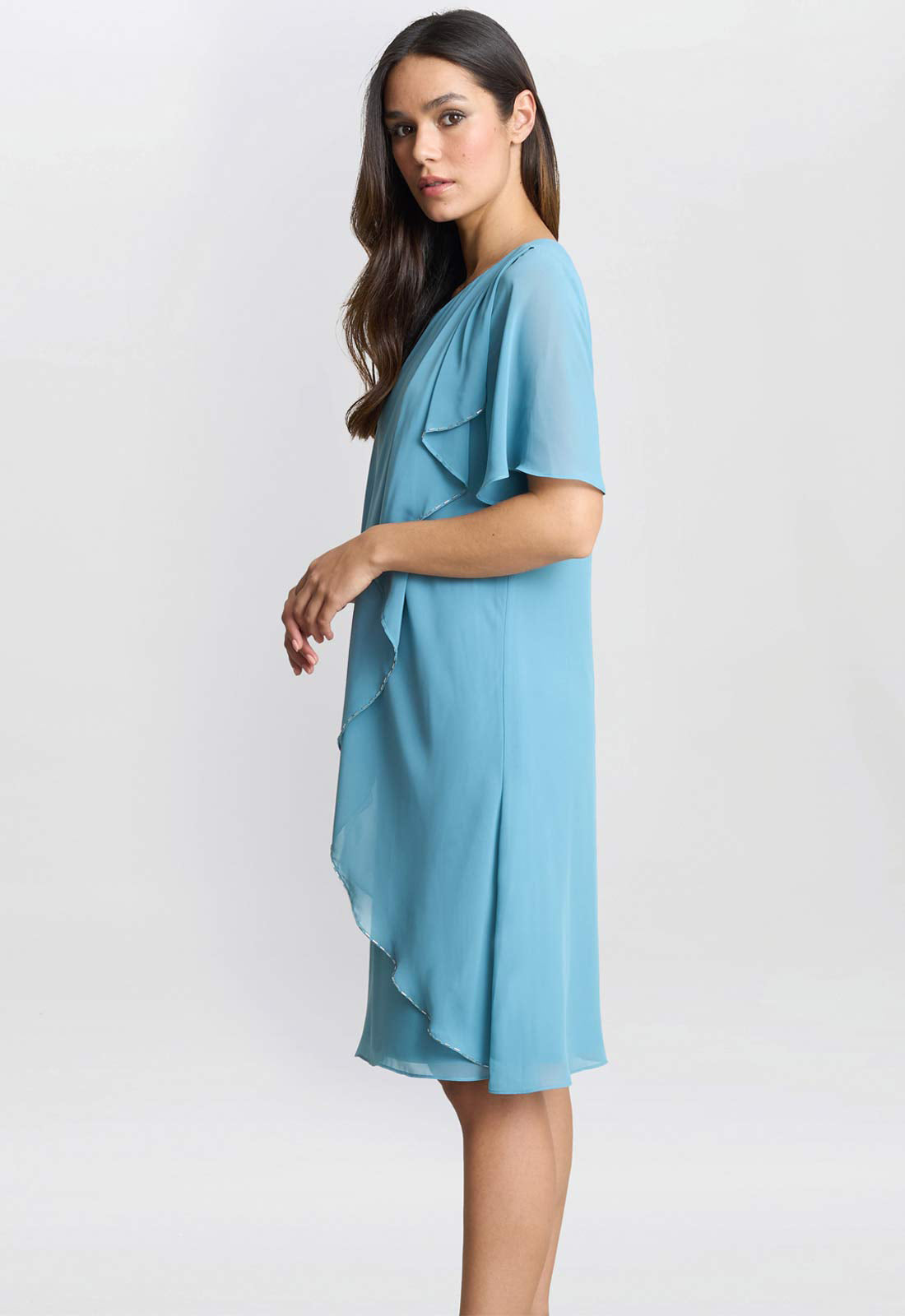 Gina Bacconi Sea Mist Floral Hallie Tier Dress