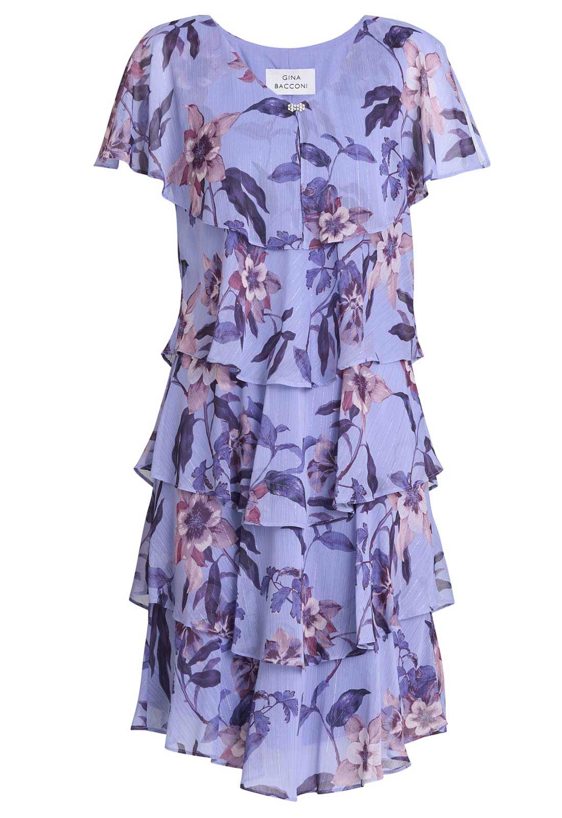 Gina Bacconi Perri Mollie Chiffon Dress with Beaded Edge