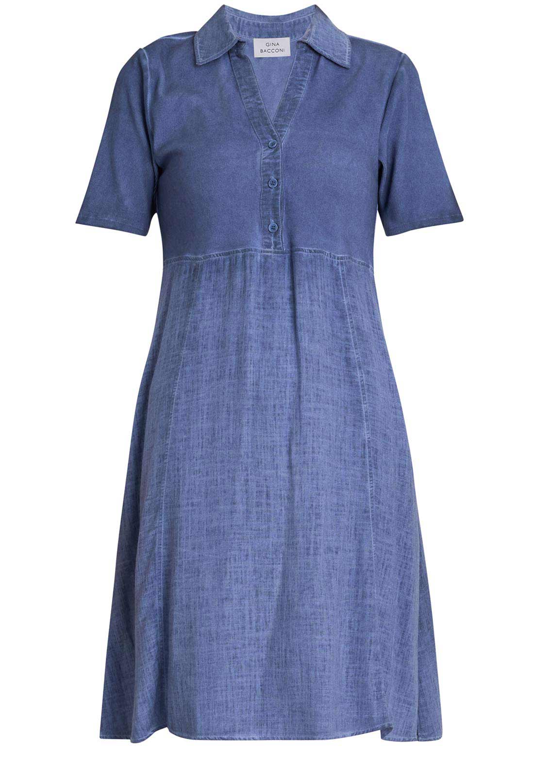 Gina Bacconi Blue Aaliyah Chambray Dress