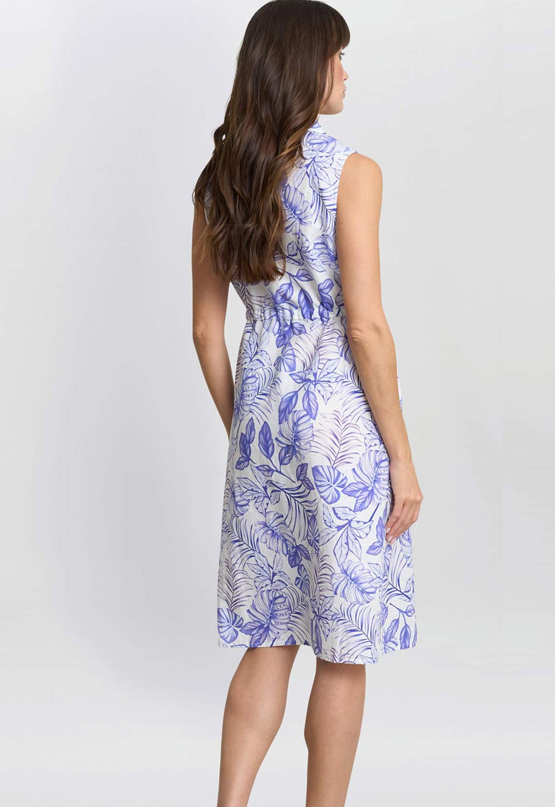 Gina Bacconi Blue Floral Adalynn Shirt Dress