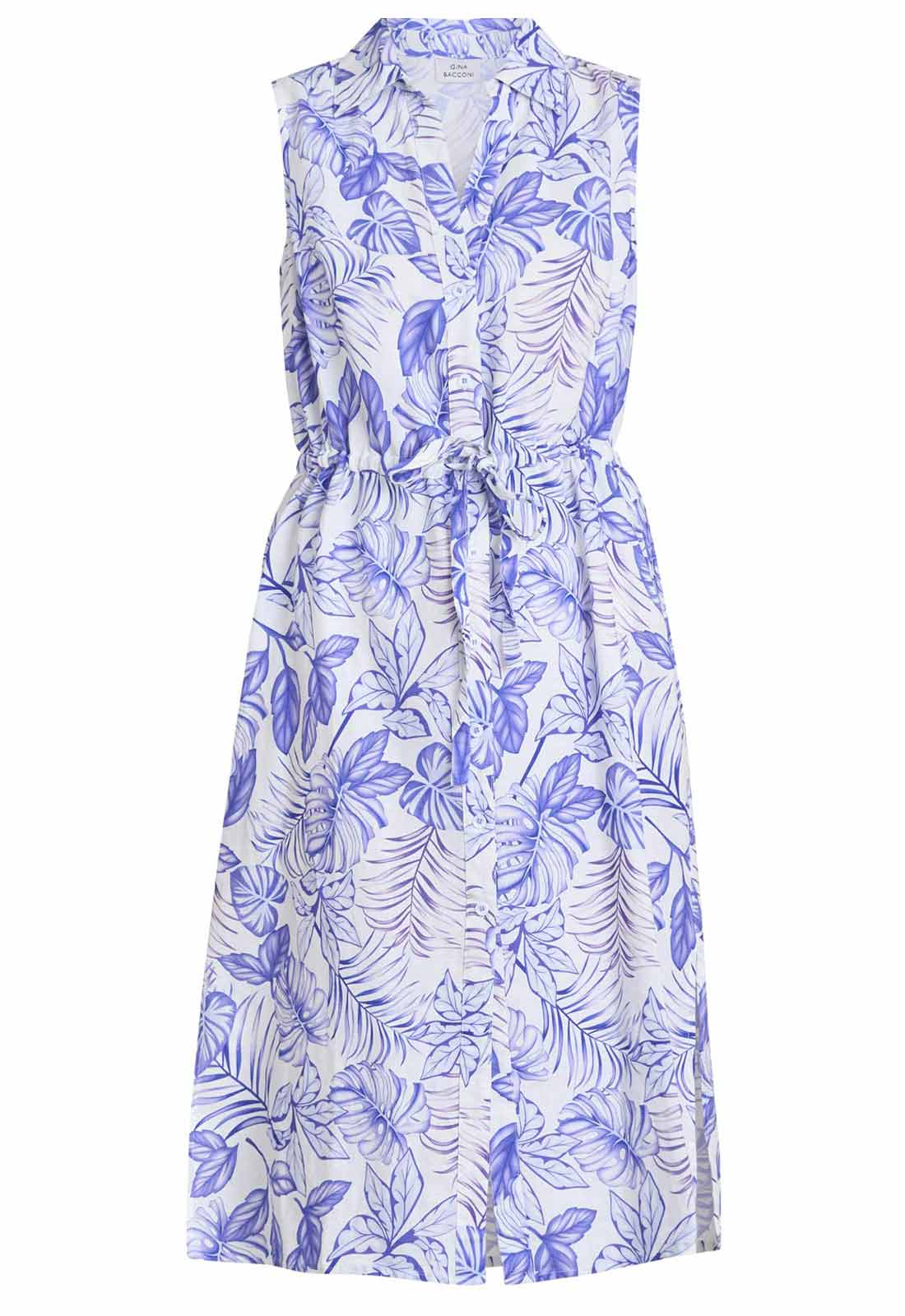 Gina Bacconi Blue Floral Adalynn Shirt Dress
