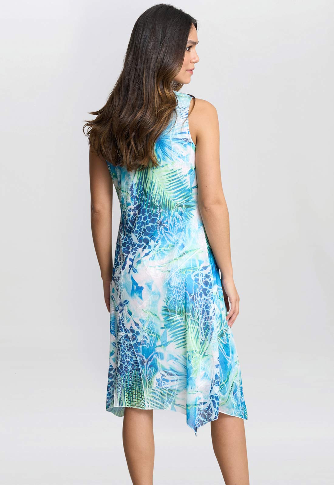 Gina Bacconi Blue Print Floral Adalynn Shirt Dress