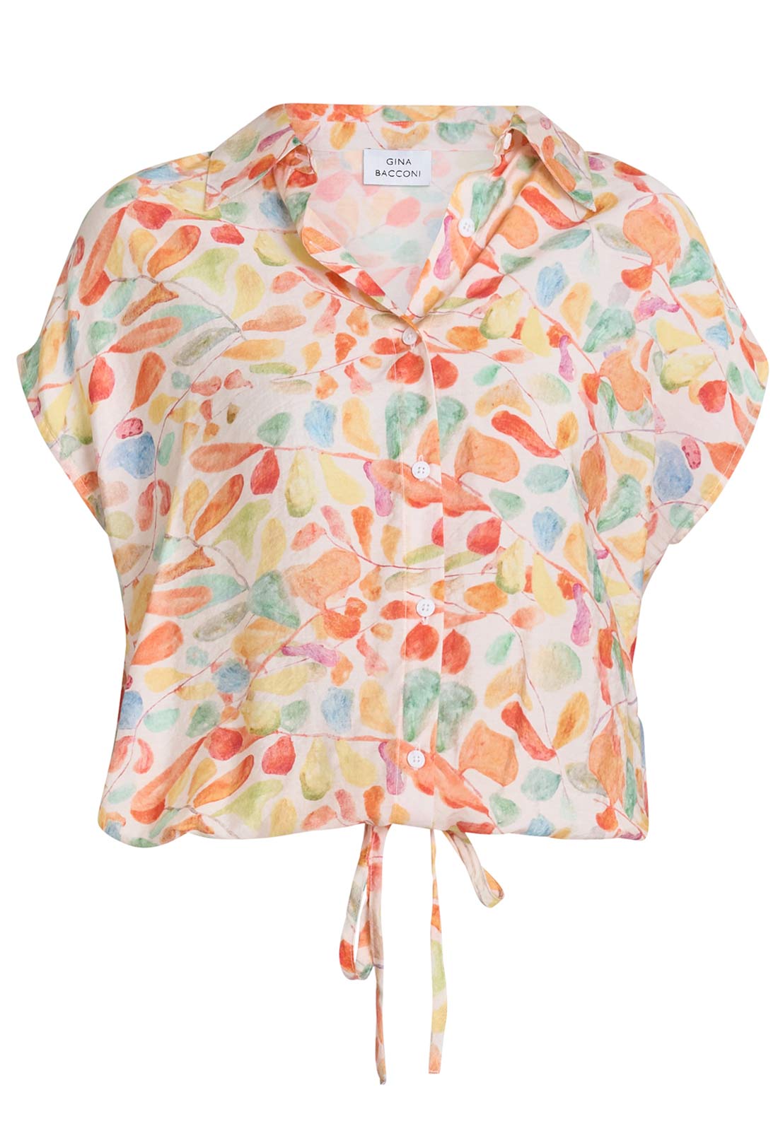Gina Bacconi Pink Floral Faith Tie Waist Shirt