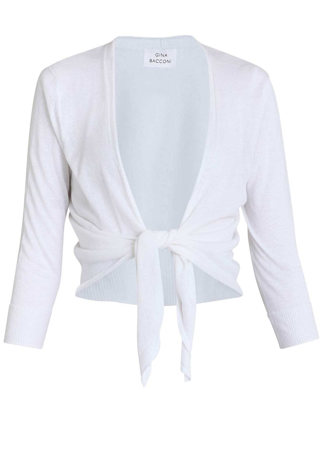 Gina Bacconi White Maya Wrap Top
