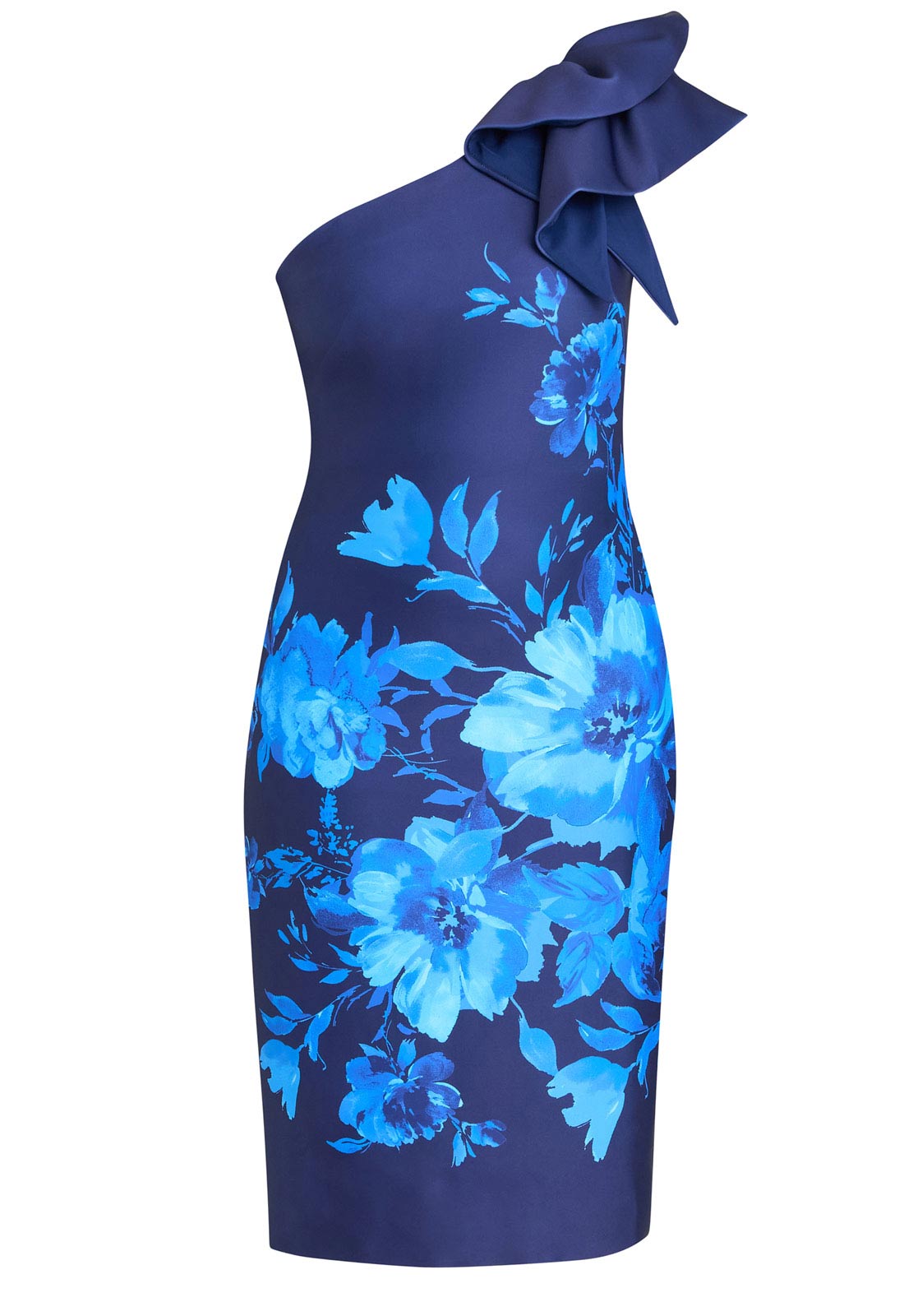 Gina Bacconi Venus Printed Asymmetric Dress