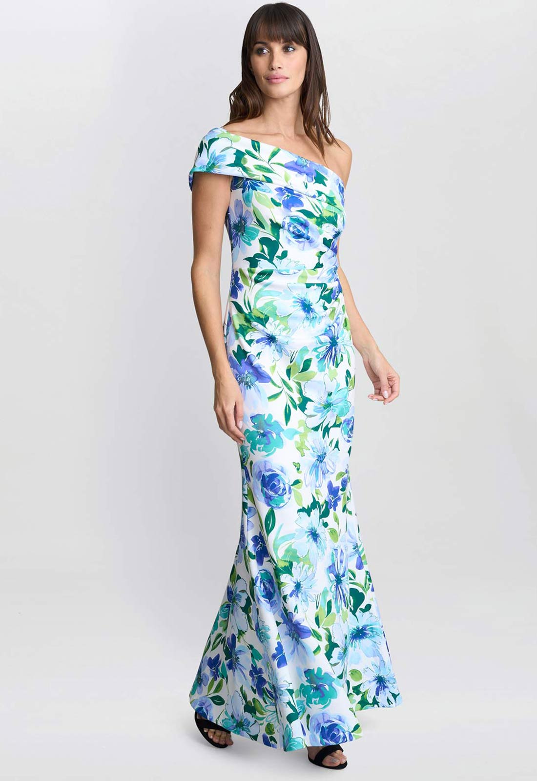 Gina Bacconi Blue Josie Printed Maxi Dress