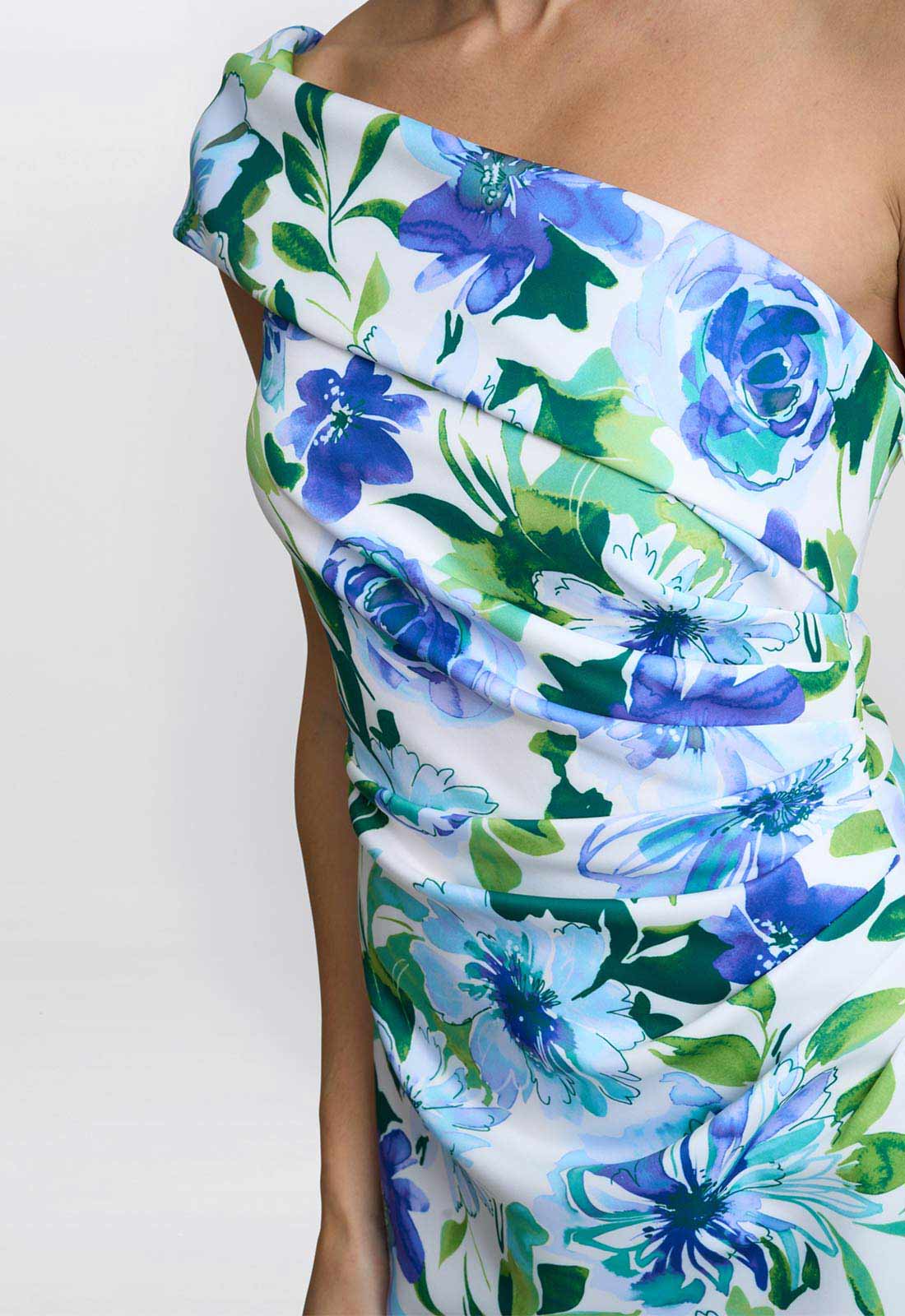 Gina Bacconi Blue Josie Printed Maxi Dress
