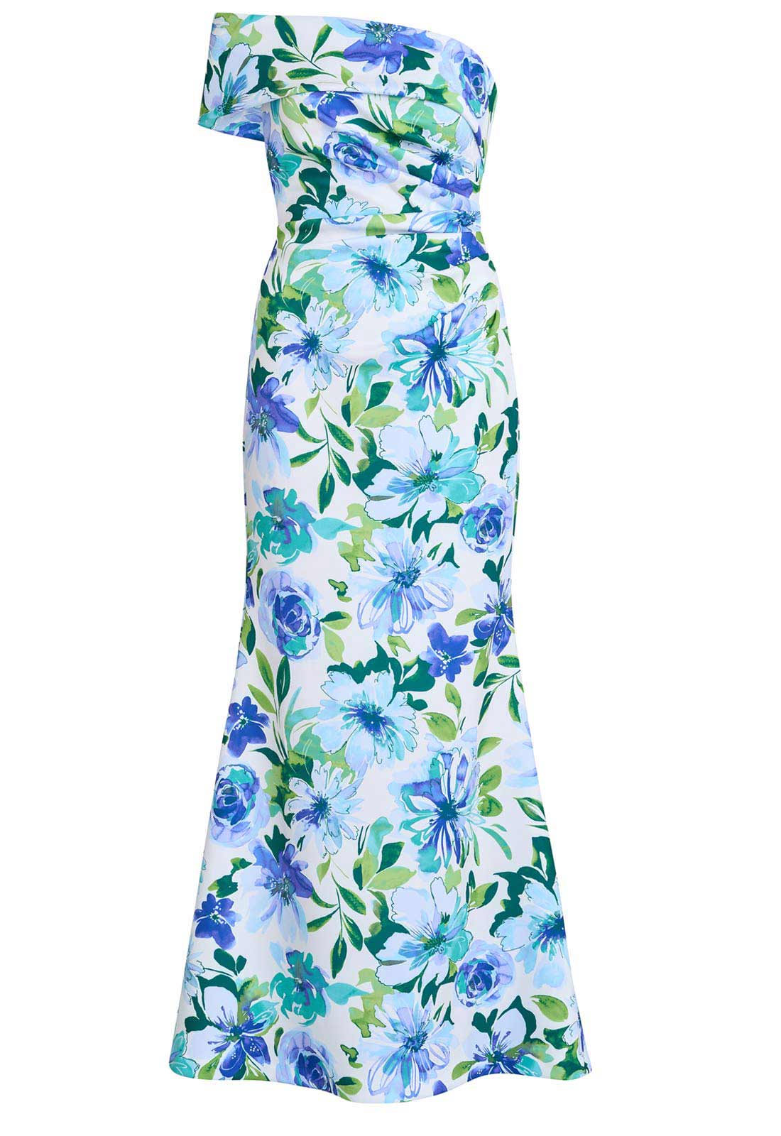 Gina Bacconi Blue Josie Printed Maxi Dress