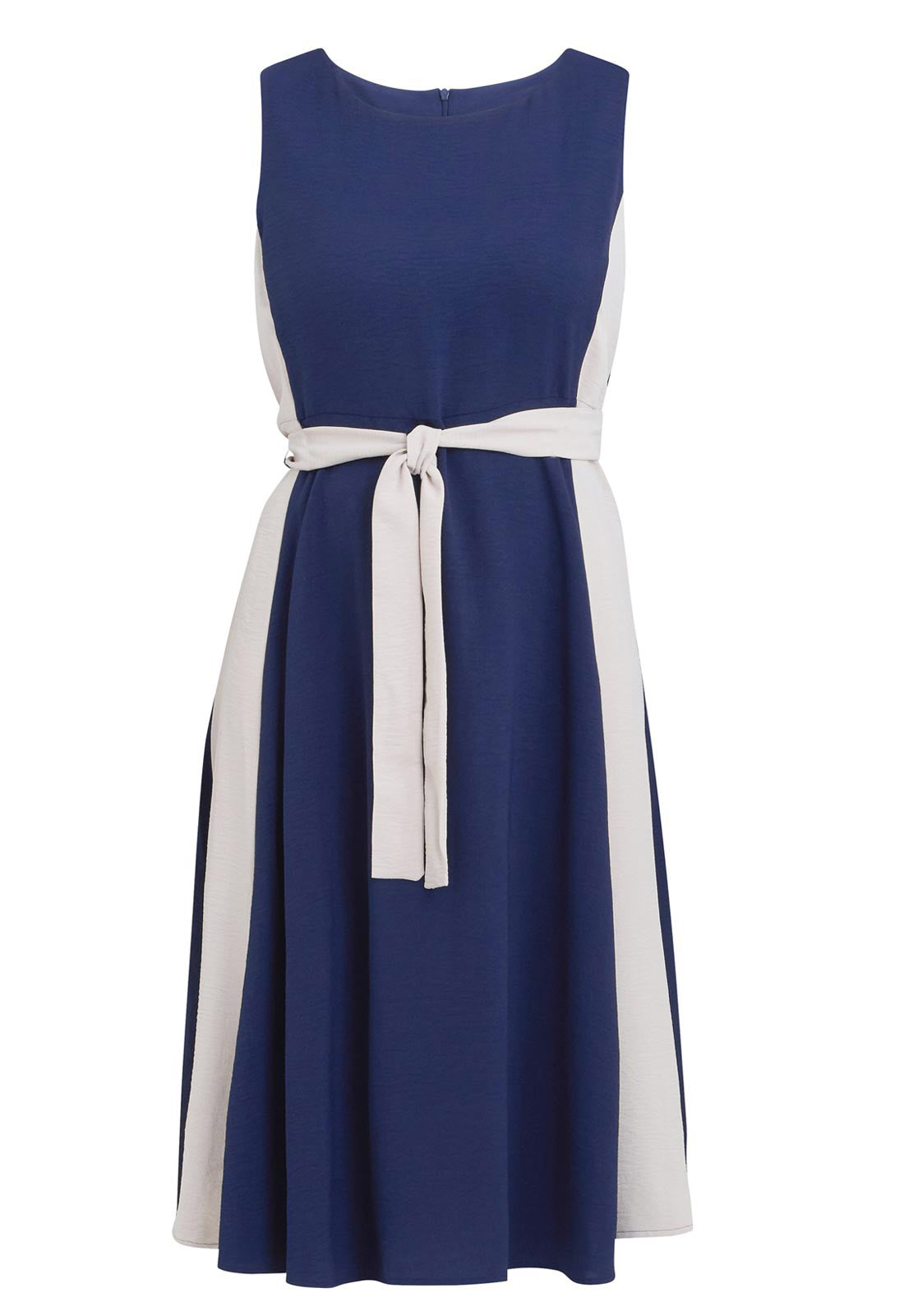 Gina Bacconi Navy Kendall Two Tone Dress