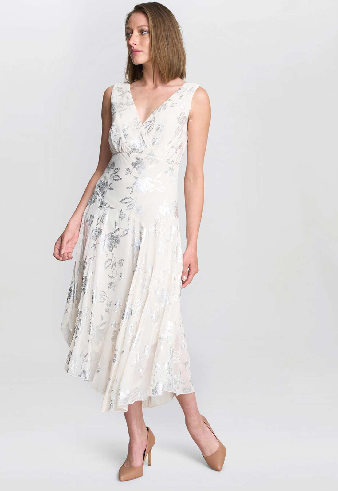 Gina Bacconi CHAMPAGNE Leanne Jacquard Dress