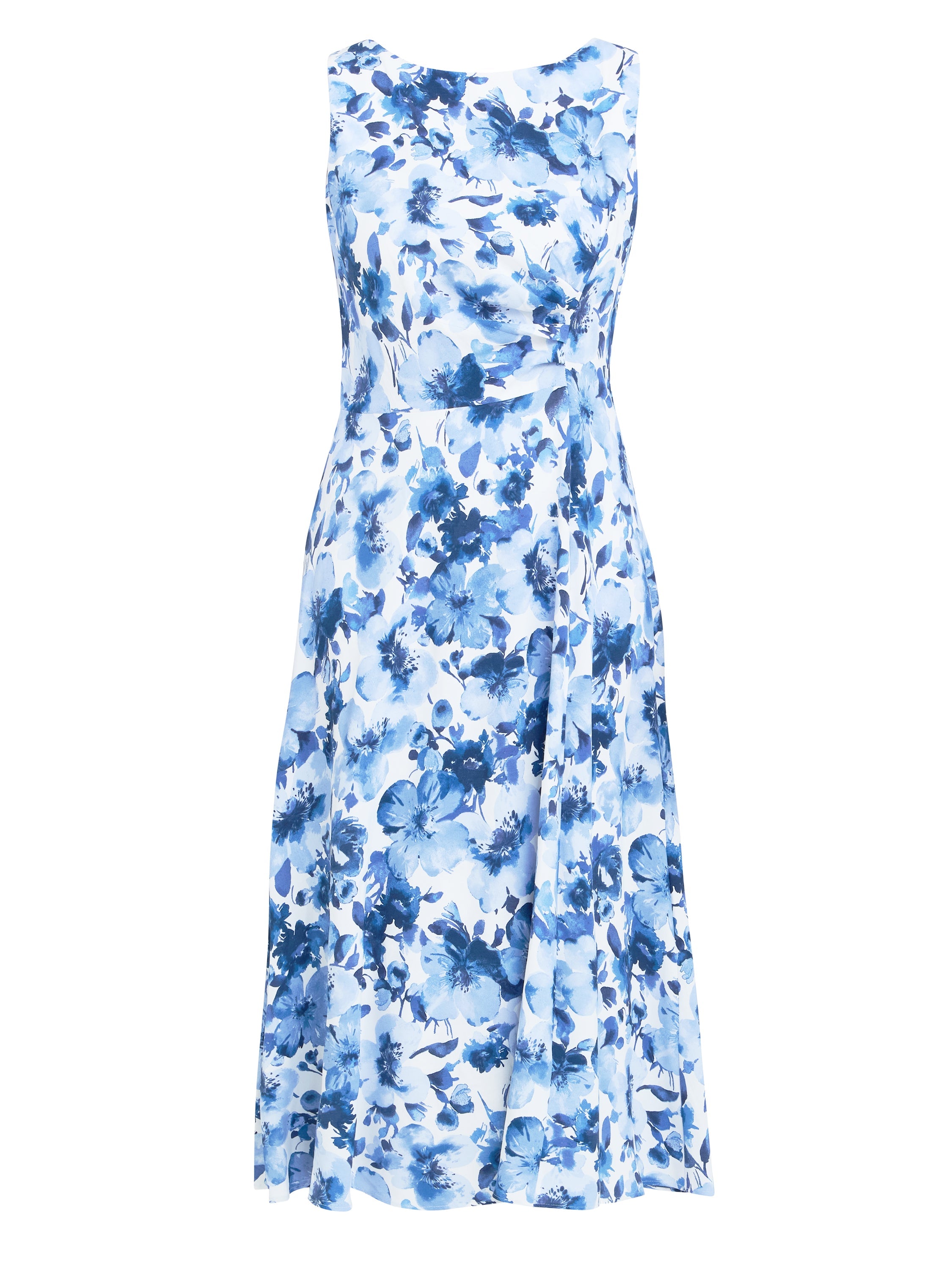 Gina Bacconi Blue Emmy Floral Print Midi Dress